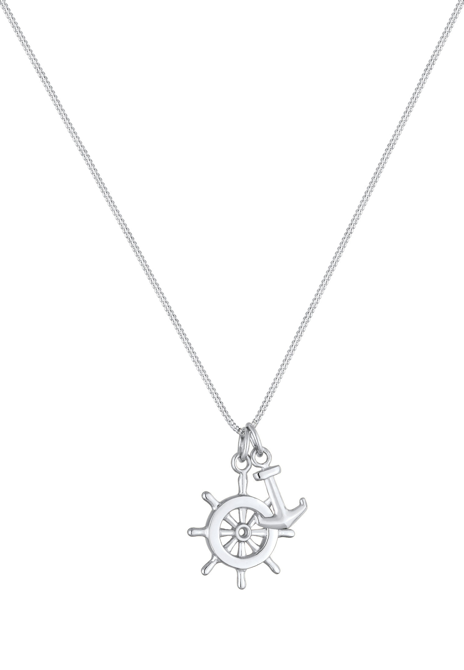 Elli Kette mit Anhänger »Halskette Steuerrad Anker 925 Sterling Silber«
