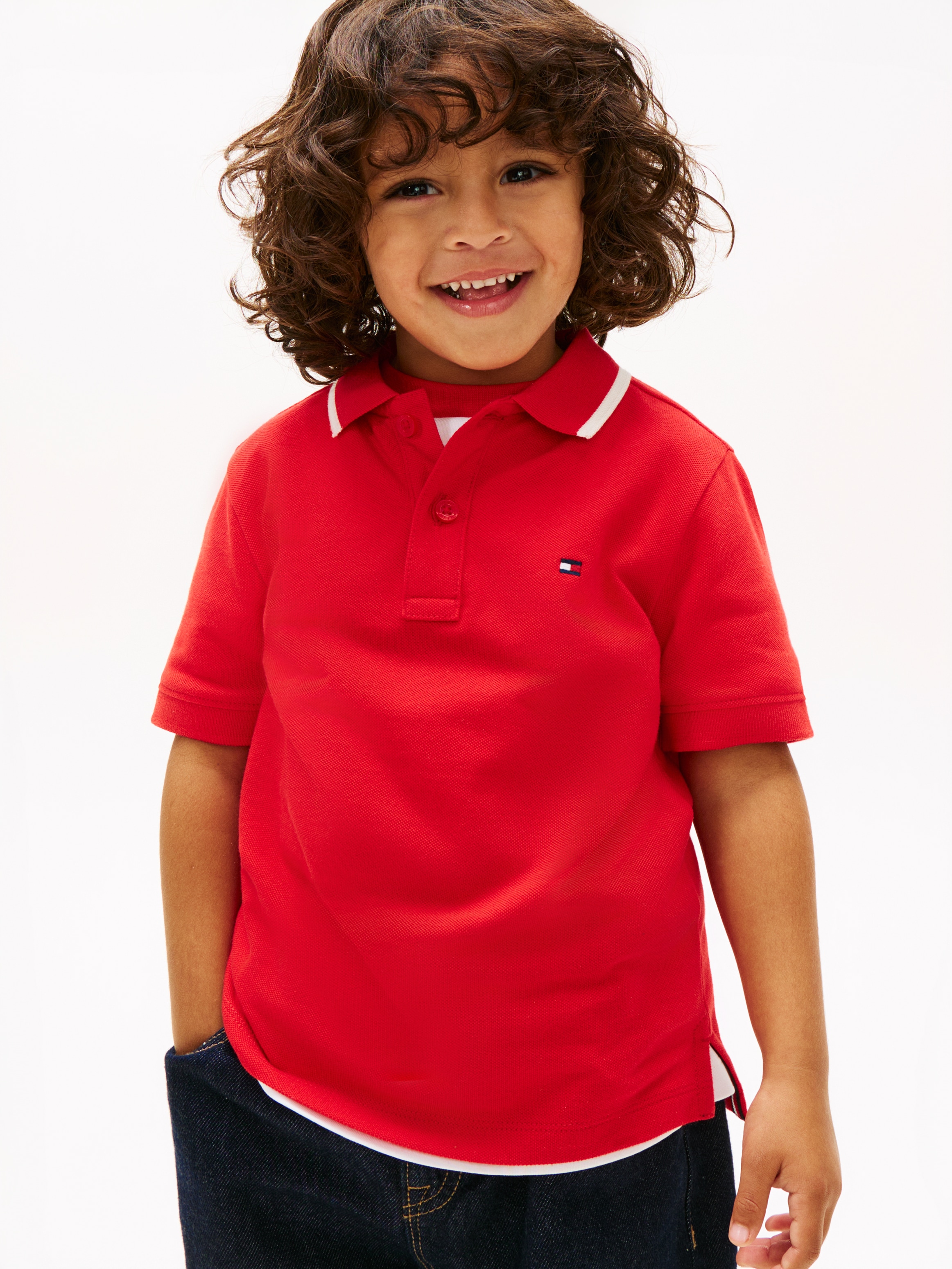 Tommy Hilfiger Poloshirt »LB TAKE IT EASY GRAPHIC POLO SHORT SLEEVE« Kinder bis 16 Jahre, Backprint, regular fit