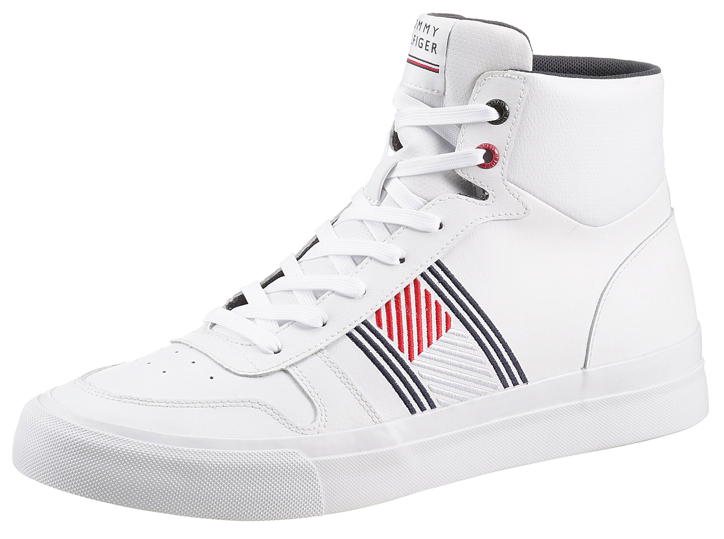 Tommy Hilfiger Sneaker »CORE CORPORATE HIGH LEATHER FLAG«, mit farbigen Details
