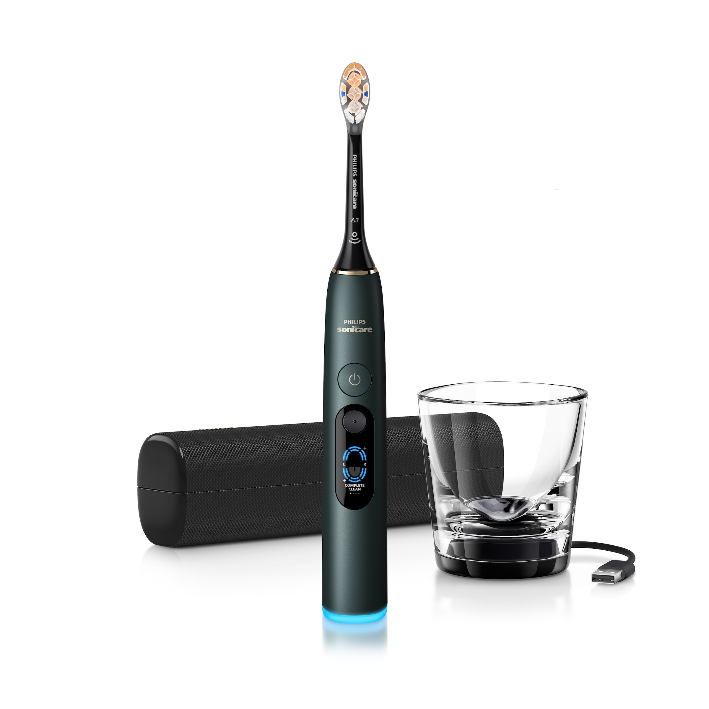 Philips Sonicare Elektrische Zahnbürste »DiamondClean 9000 HX9213« 1 Stk. Aufsteckbürsten mit Smart-Sensoren und 7 Putzprogrammen, inkl. Reiseladeetui