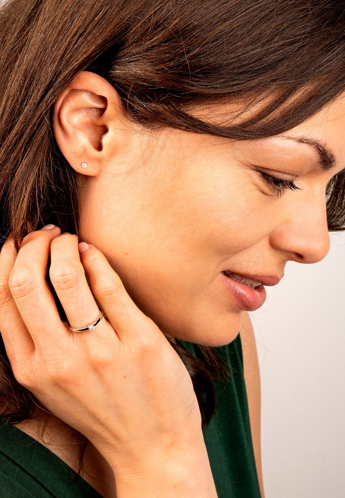 ONE ELEMENT Paar Ohrstecker »0.10 ct Diamant Brillant Ohrringe  Ohrstecker aus 585 Weißgold«