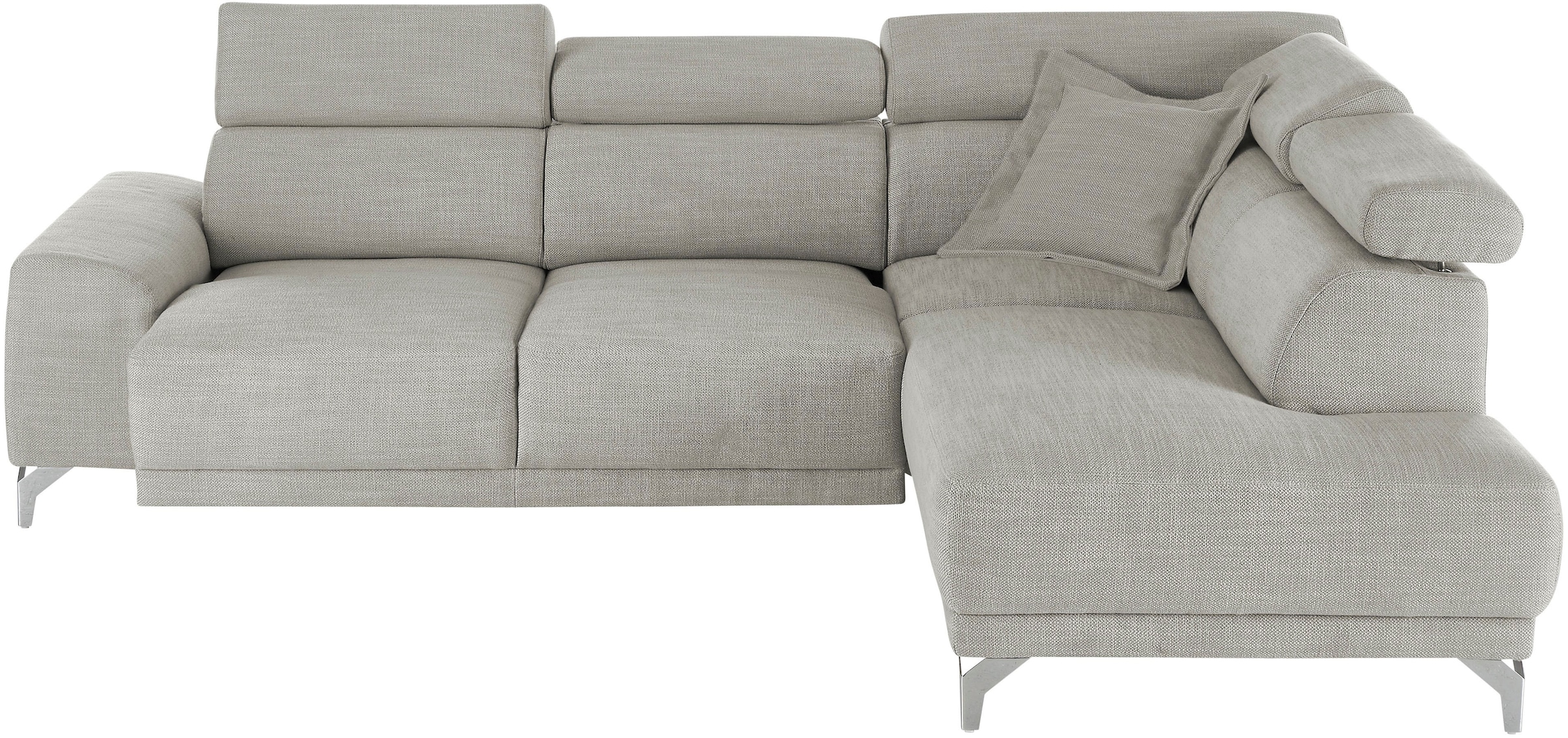 3C Candy Ecksofa »Greve Sofa immer mit manuelle Kopfteilverstellungen, modern, elegant«, wahlweise motorischer Sitzvorzug, bequem und zeitlos, L-Form
