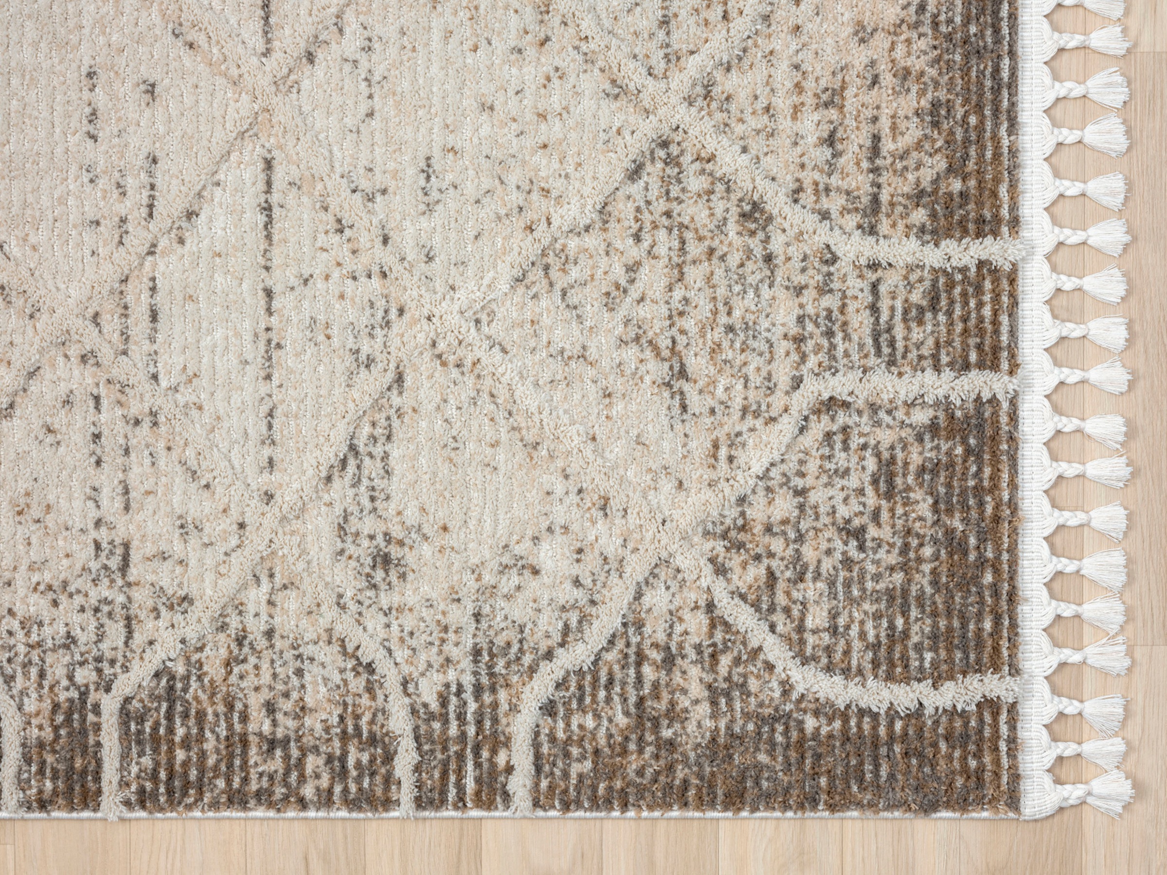 Myflair Möbel & Accessoires Teppich »Enya 1, LAGERRÄUMUNG!« rechteckig 15 mm Höhe Shaggy im Skandi Look, Hoch-Tief Effekt, leicht glänzend