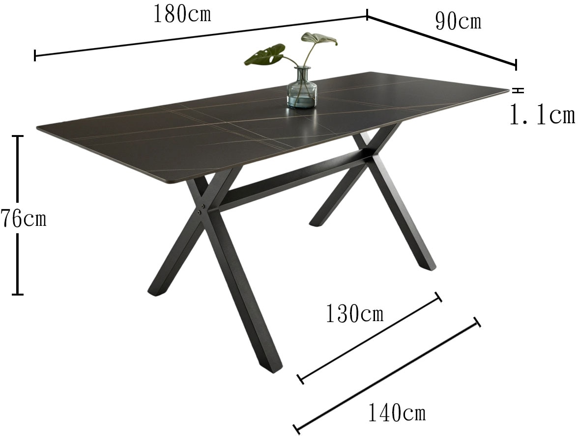 OTTO home Esstisch »Cazie« aus Sicherheitsglas mit drehbarer Tischplatte und verstellbaren Füßen