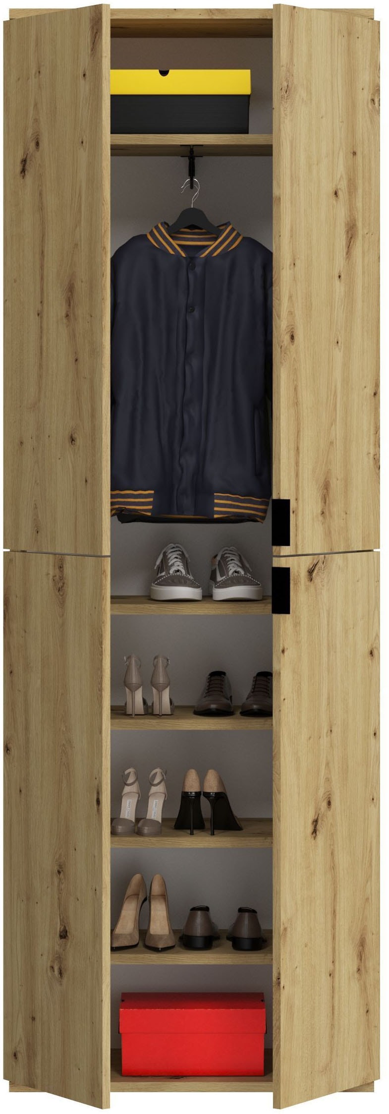 INOSIGN Garderoben-Set »Trondheim, Breite 152 cm, 5-teilig, bestehend aus:«, (Set, 4 St.), 2x Garderobenschrank, 1 Kommode, 1 Garderobenstange, 1 Ablageboden