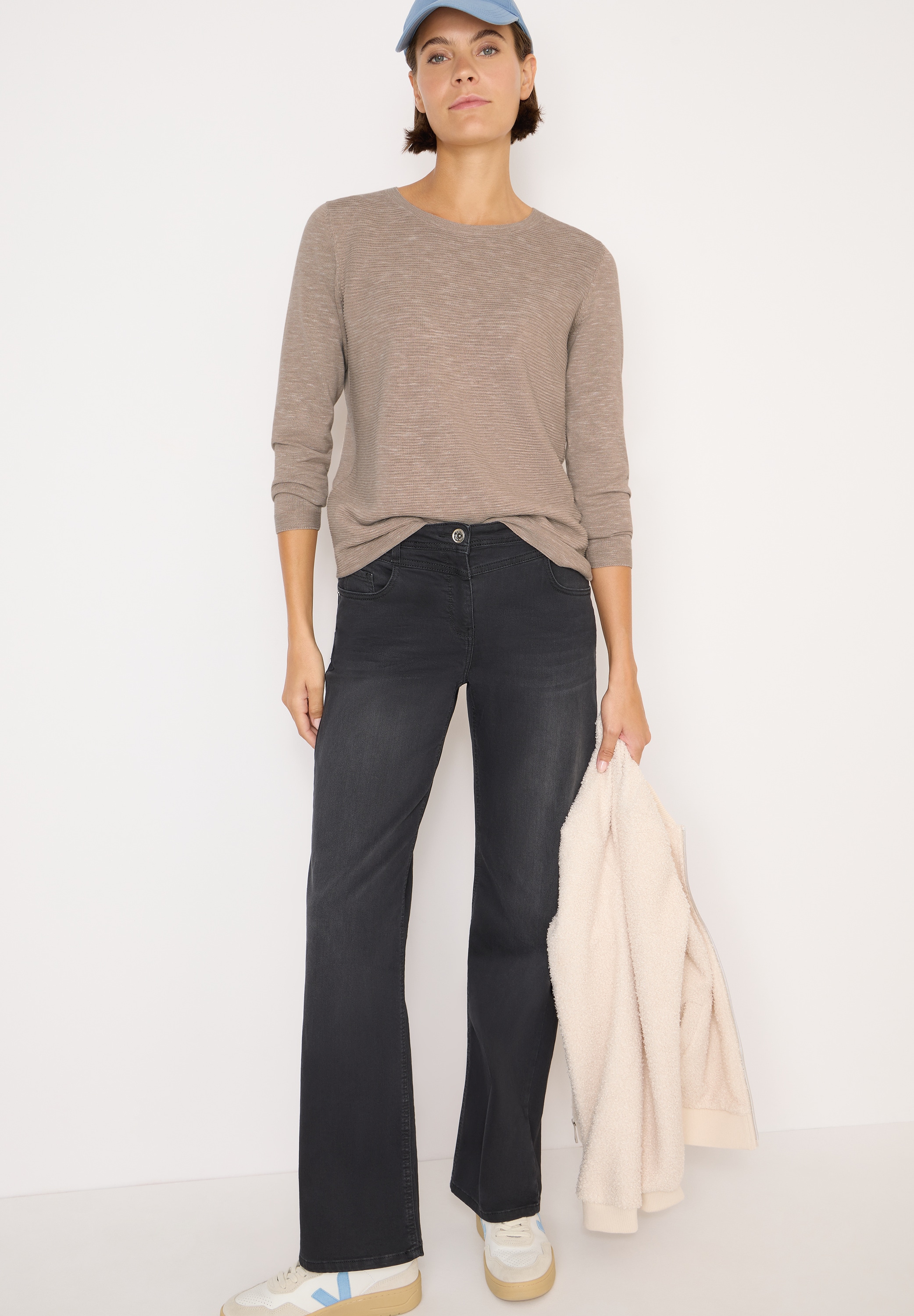 Cecil Rundhalspullover mit Struktur