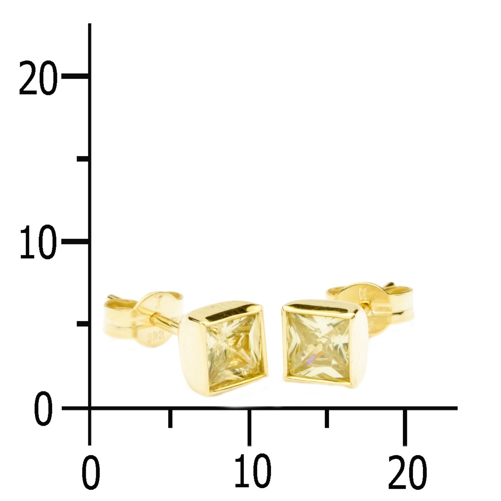 OSTSEE-SCHMUCK Paar Ohrstecker »- Anna 5x5 mm - Gold 333/000 - Zirkonia«
