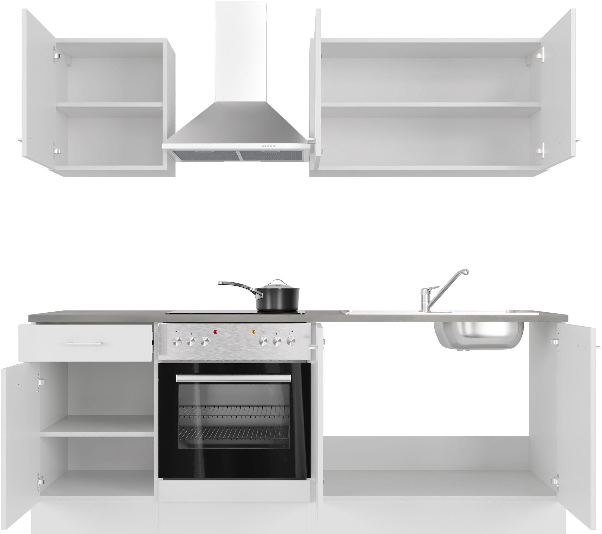 Flex-Well Küche »Lucca«, wahlw. mit E-Geräten, Breite 210 cm