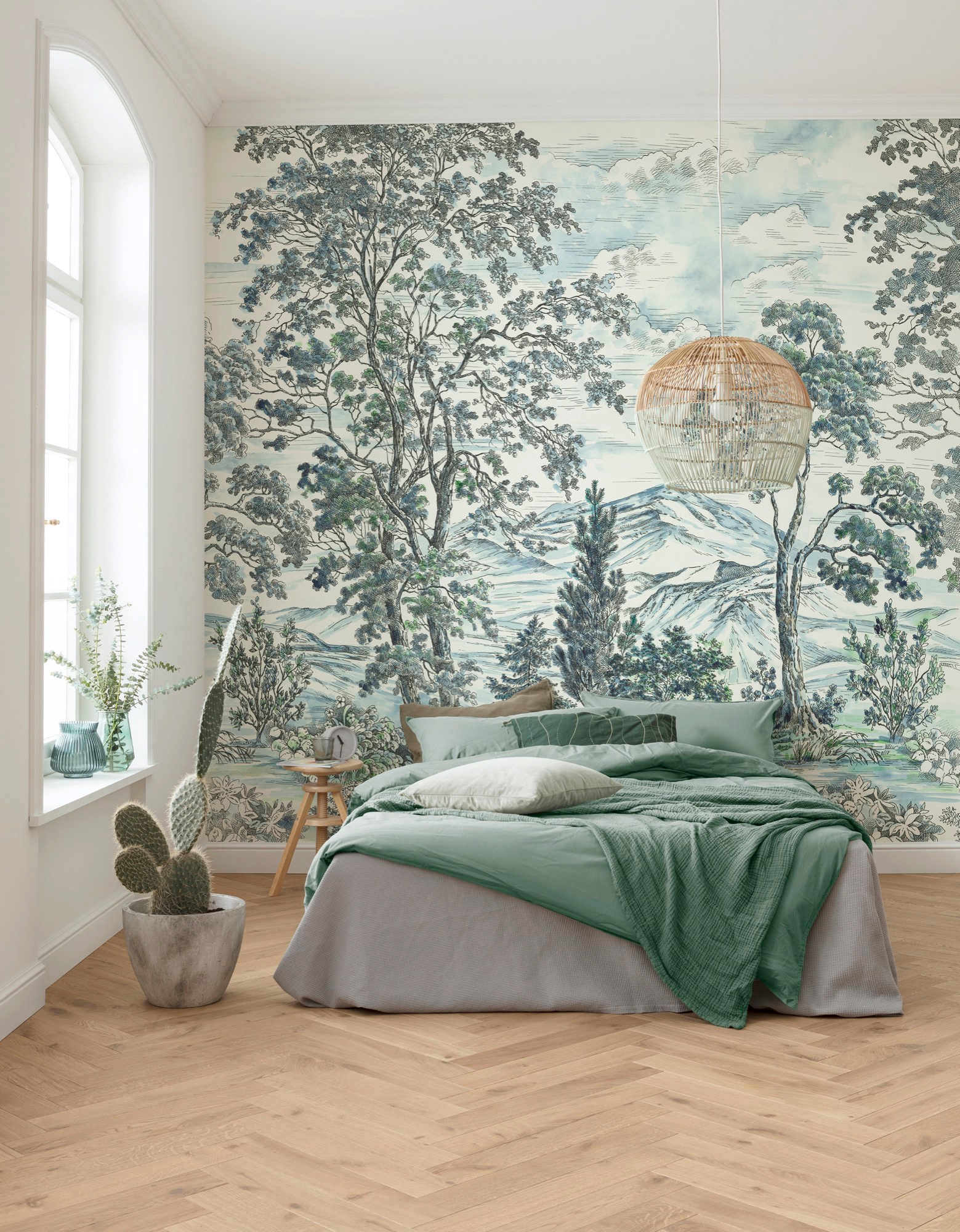Komar Vliestapete »Digitaldruck Vlies - Highland Trees - Größe 250 x 280 cm«, bedruckt, Wohnzimmer, Schlafzimmer