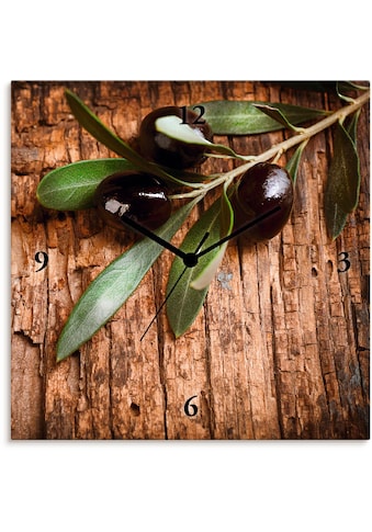 Artland Wanduhr »Oliven vor einem Holzhintergrund«, lautlos, ohne Tickgeräusche, nicht... kaufen