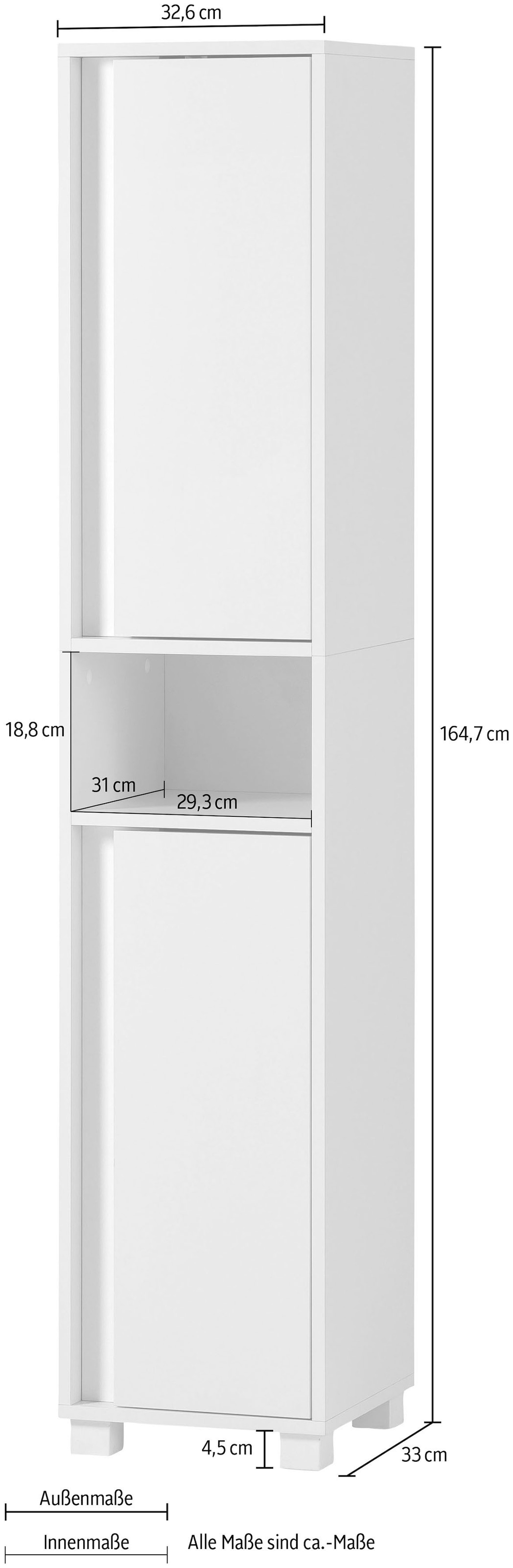 INOSIGN Badmöbel-Set »Dex«, (3 St.), bestehend aus Waschbeckenunterschrank, Hochschrank, Spiegelschrank