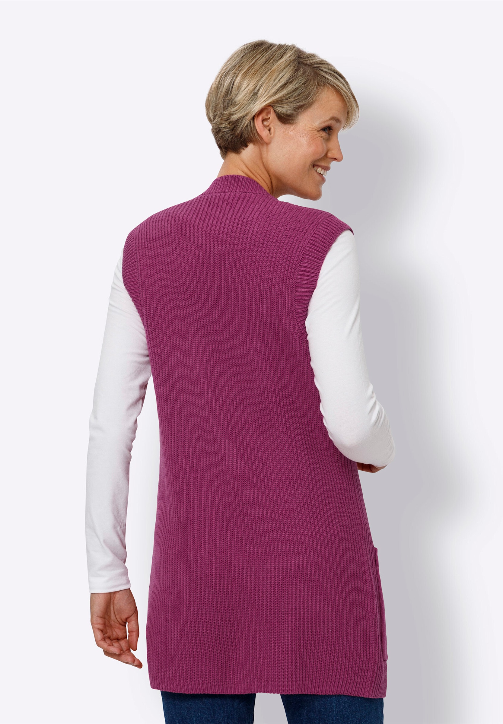 Sieh an! Strickweste »Strickweste Strickweste in Ripp-Optik«