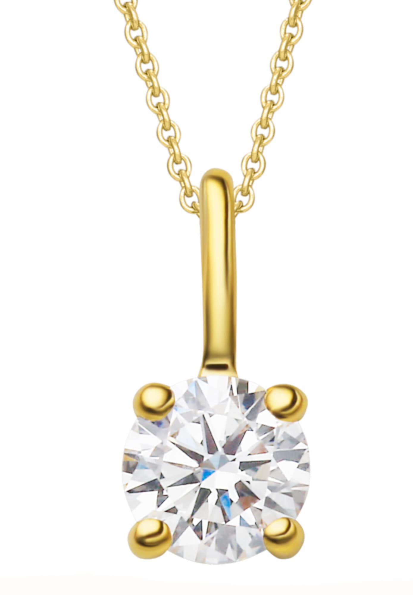 ONE ELEMENT Kettenanhänger »0.1 ct  Diamant Brillant Anhänger aus 585 Gelbgold«