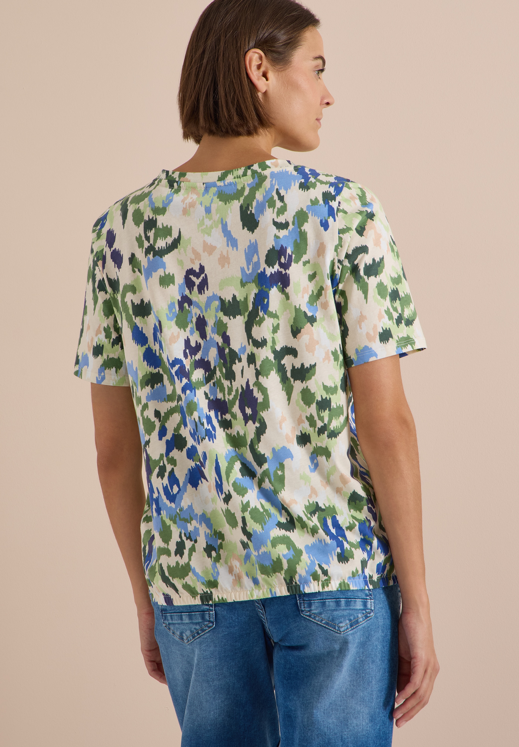 Cecil Kurzarmshirt Sommershirt mit Boat Neck und Print