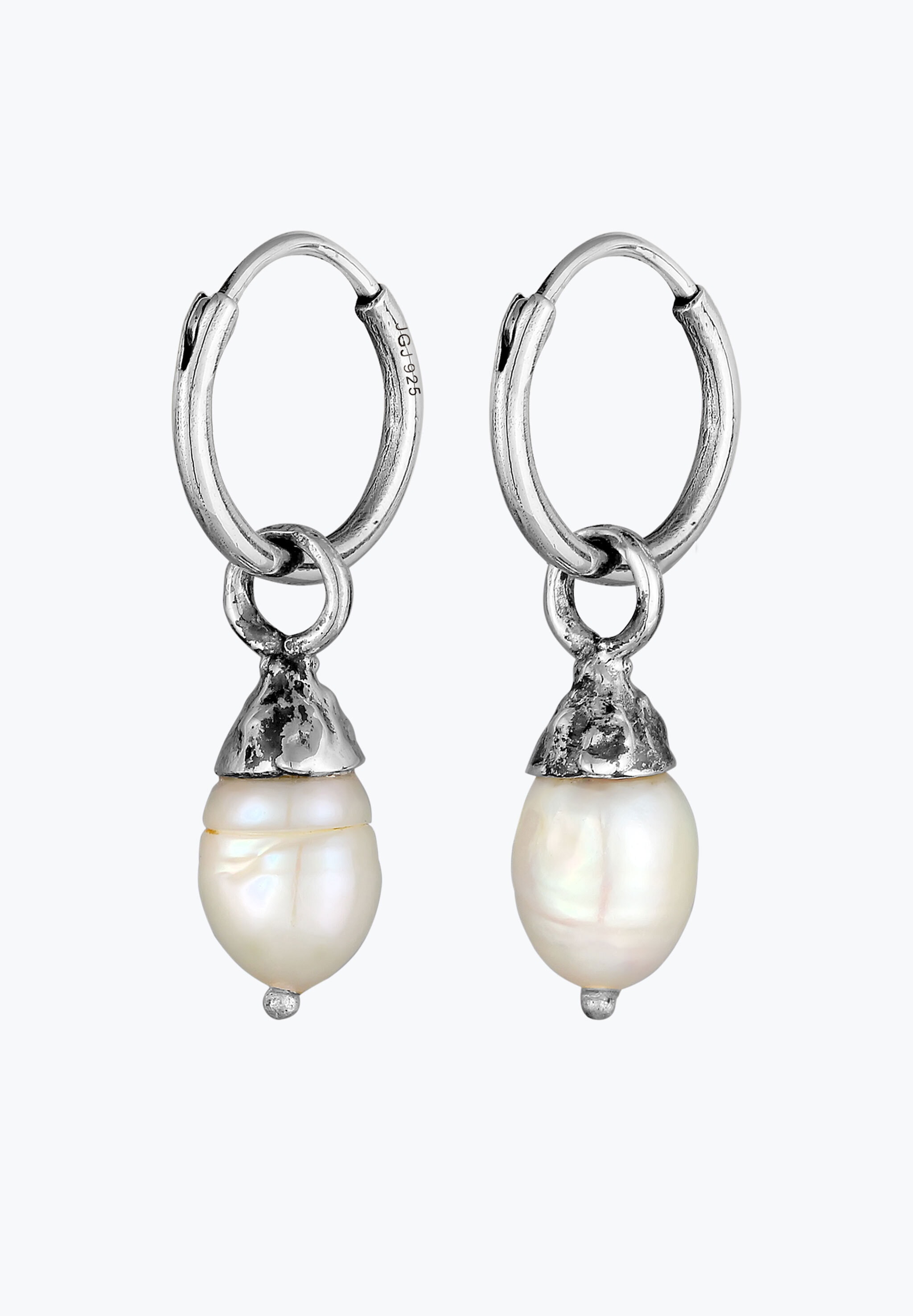HAZE & GLORY Paar Creolen »Ohrringe Herren Creolen Perlen 925 Silber«