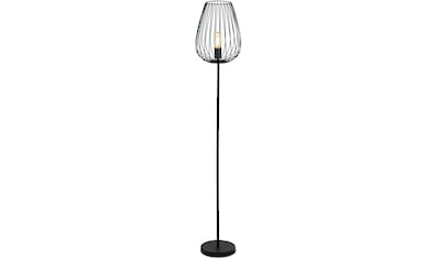 EGLO Stehlampe »BITTAMS«, 1 flammig-flammig, schwarz / L26 x H148,5 x B19 cm  / Fußtrittschalter / Stahl und Textil bei OTTO