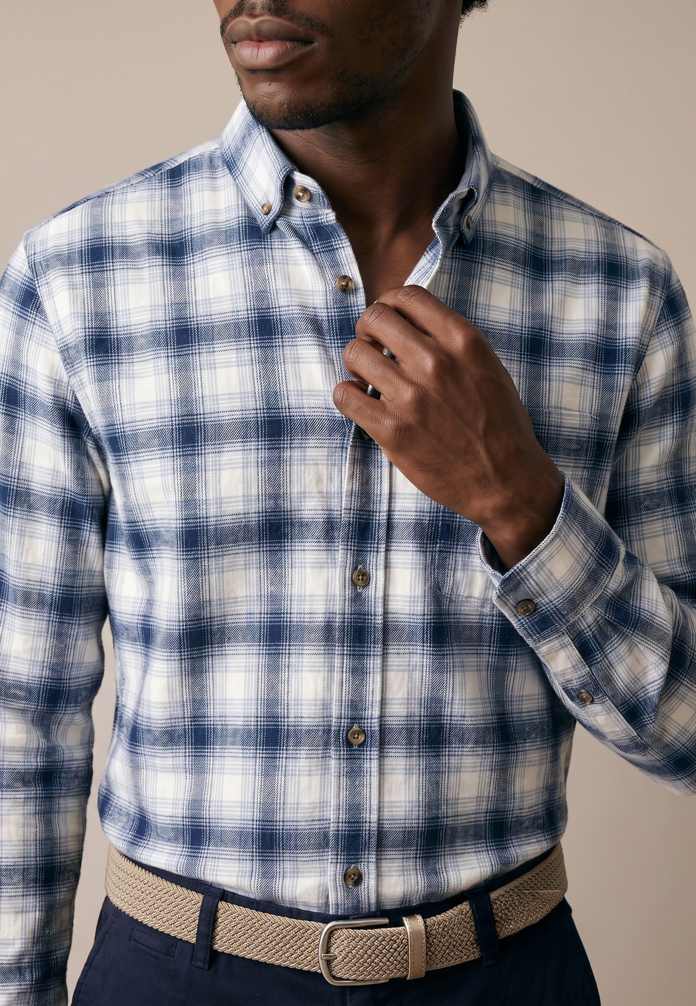 FYNCH-HATTON Karohemd mit Button-Down-Kragen