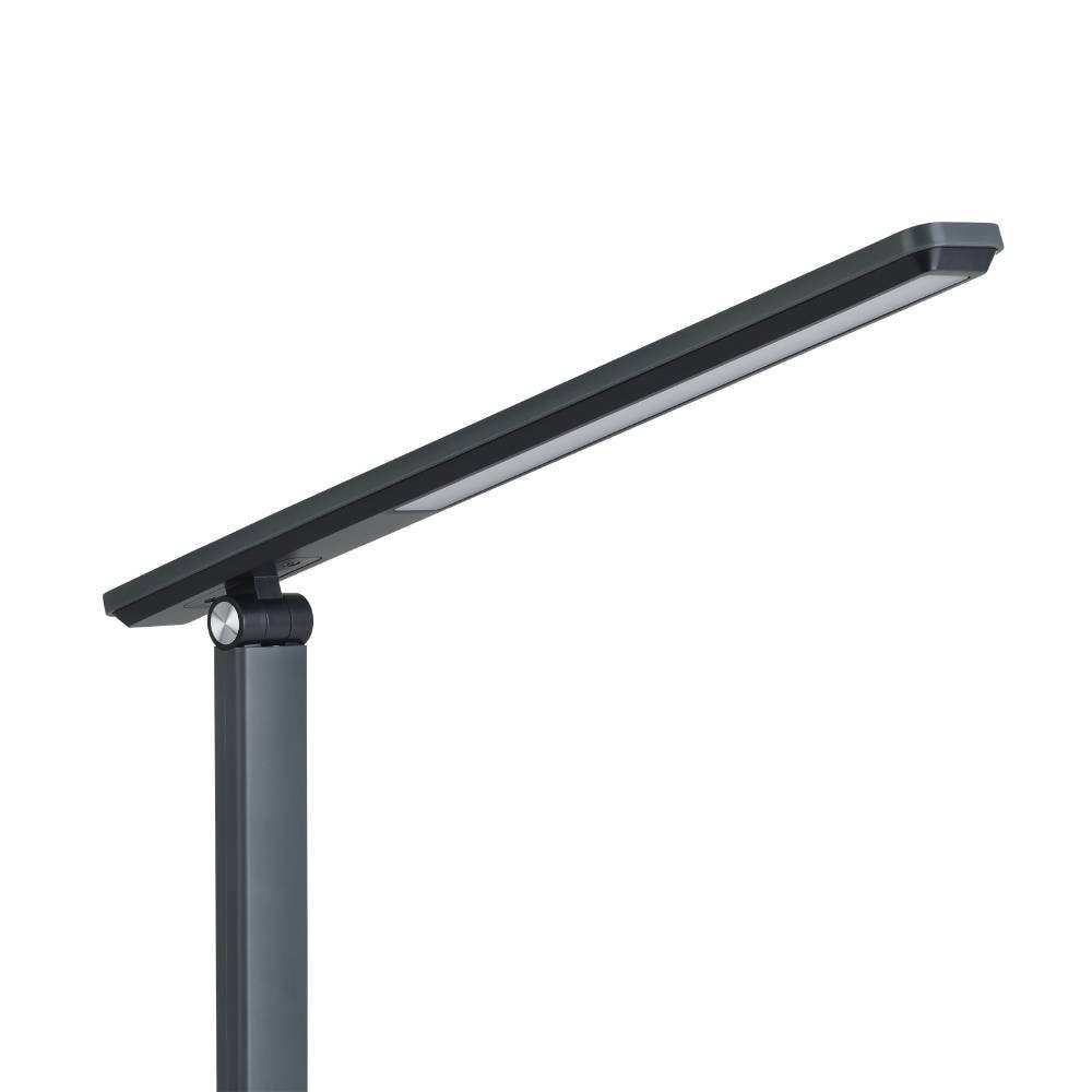 EGLO Tischleuchte »INIESTA LED Tischlampe, grau-schwarz, Touchsensor, dimmbar, USB«, 1 flammig, Leuchtmittel LED-Modul | LED fest integriert, Leselampe, Schreibtischlampe, 3-step CCT, Kopf verstellbar, 33x35x35cm