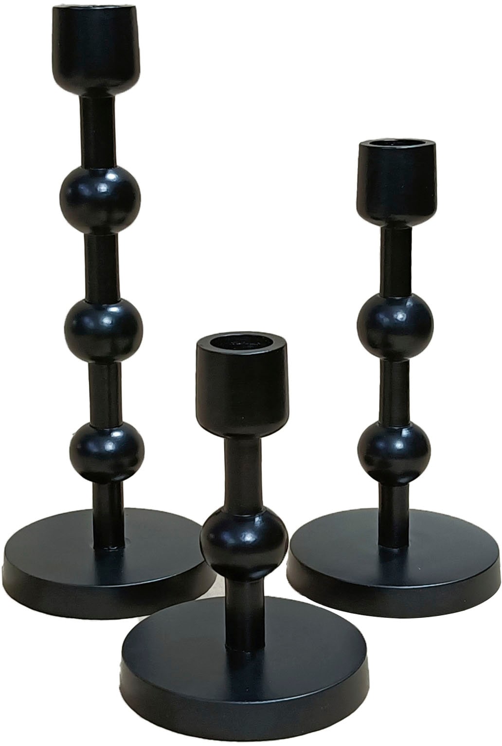 Leonique Kerzenständer »Elliose«, (Set, 3 St.), aus Aluminium,  handgefertigt, 3 Größen im Set online bei OTTO