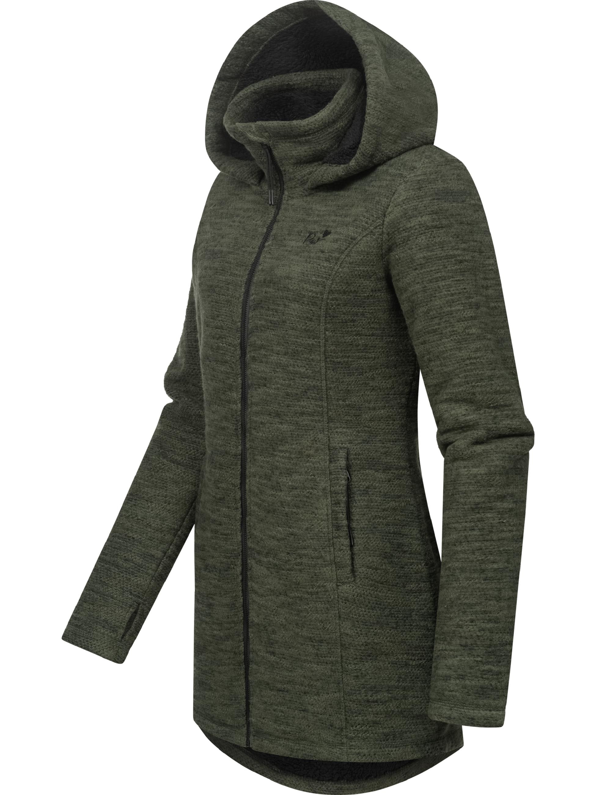 Ragwear Kapuzensweatjacke »Longstrickjacke Leysha Melange«