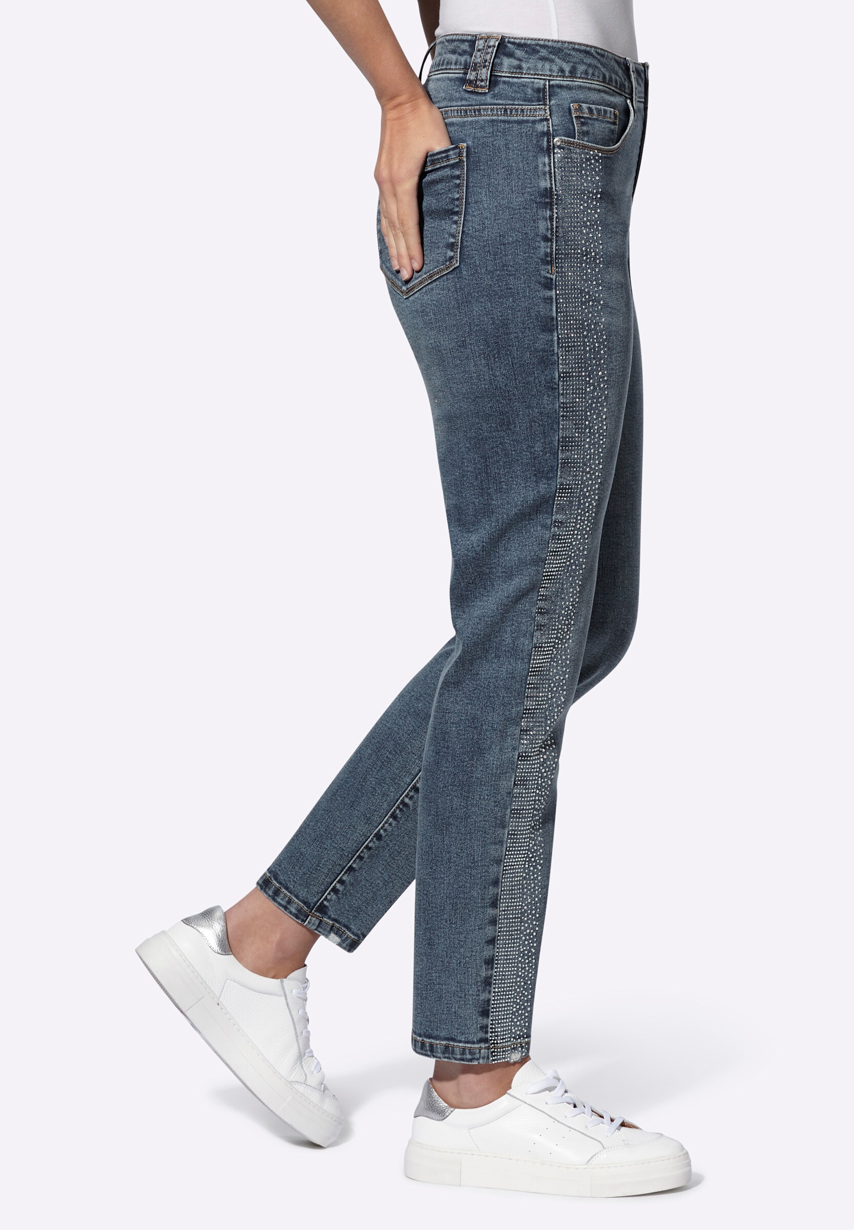 heine 5-Pocket-Jeans »Jeans 5-Pocket-Jeans mit Glitzersteinchen«