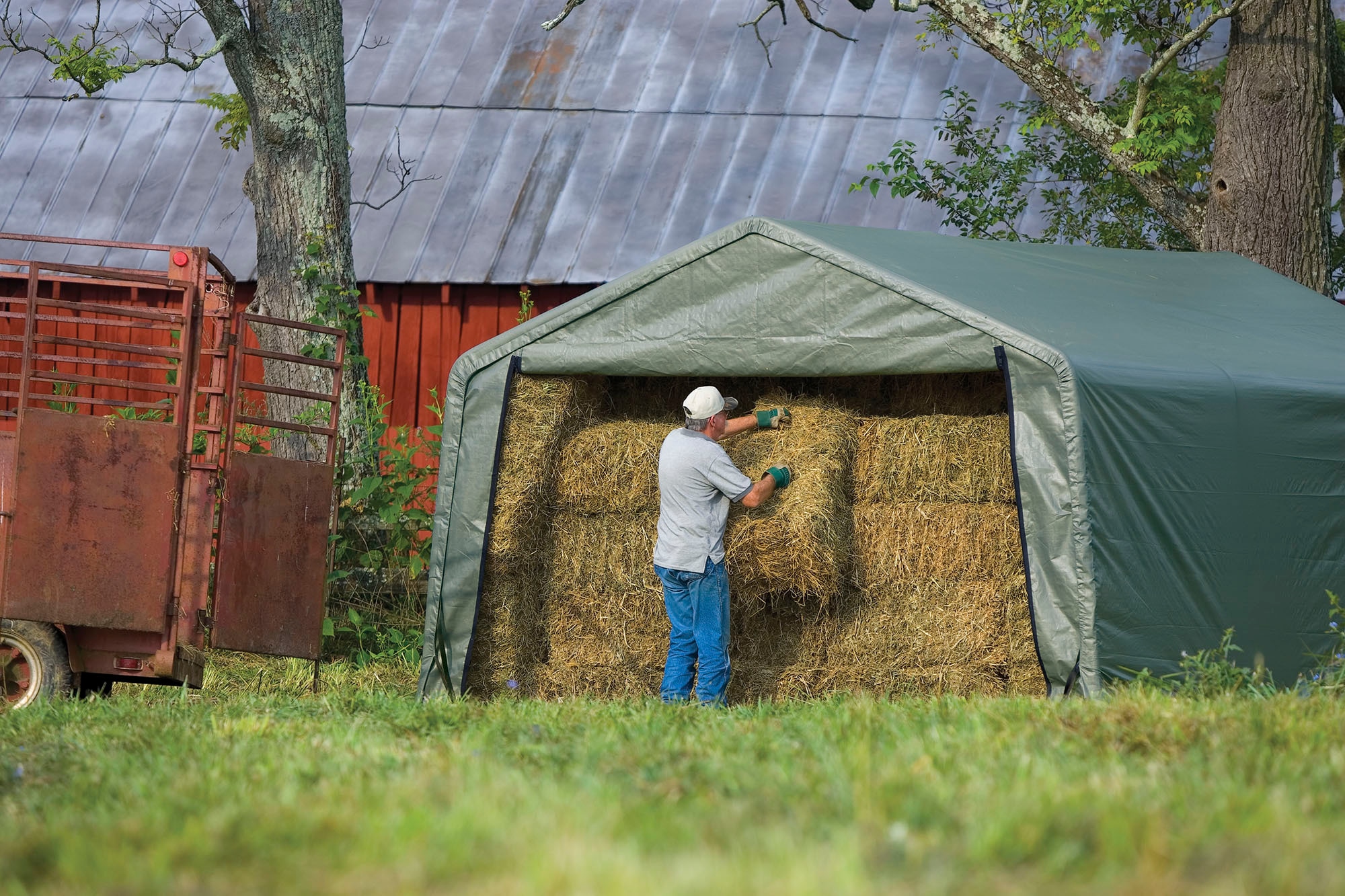 ShelterLogic Foliengerätehaus »Folien-Weidezelt, Zeltgarage«, Grün, 610x380x260 cm