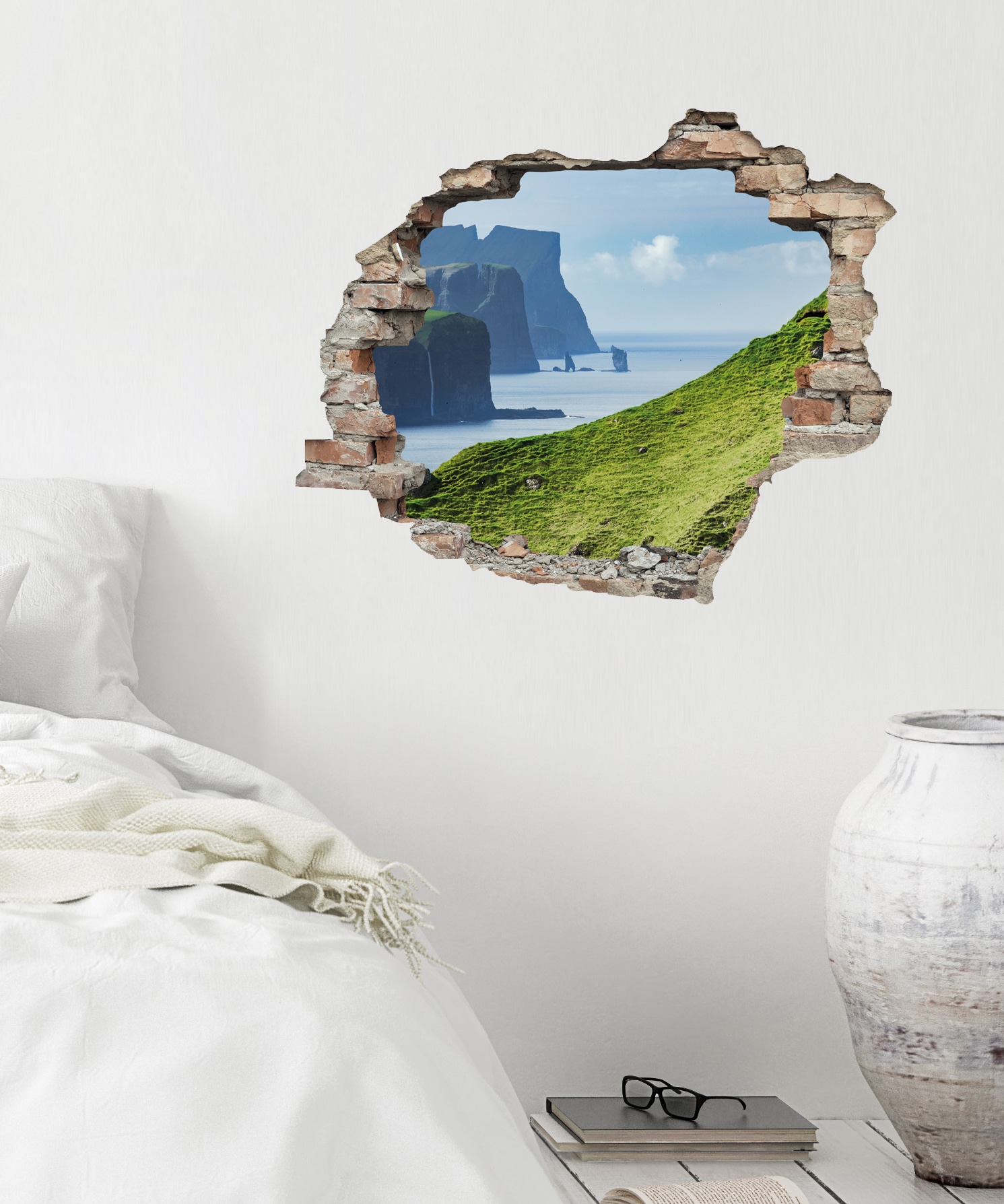 queence Wandtattoo »Fjord« Wandsticker, Wandbild, selbstklebend, 3D, Wanddurchbruch