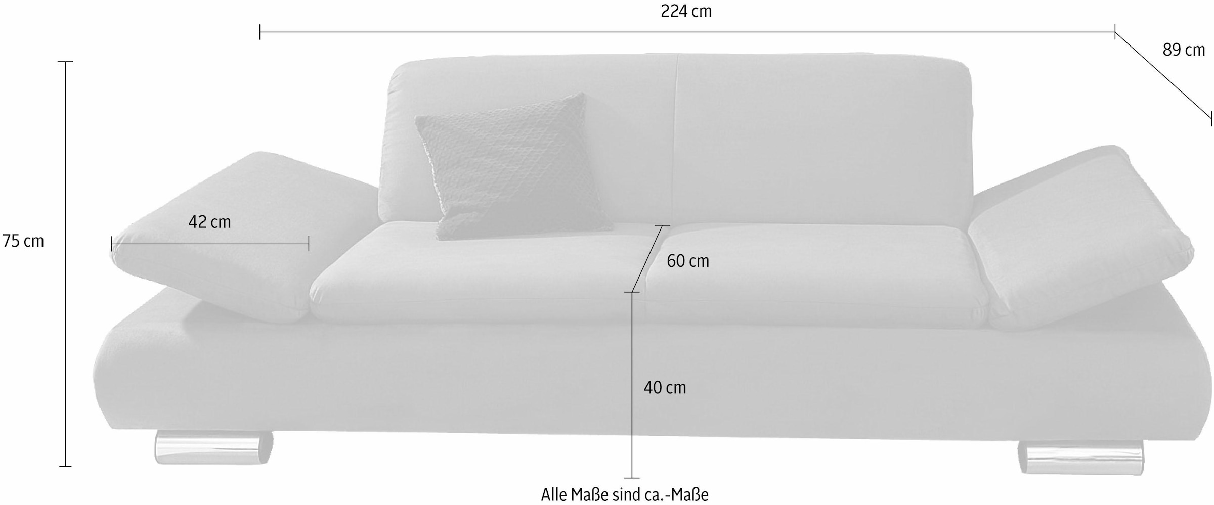 Max Winzer® 2,5-Sitzer cm klappbaren online kaufen mit Armlehnen, Breite »Toulouse«, 224