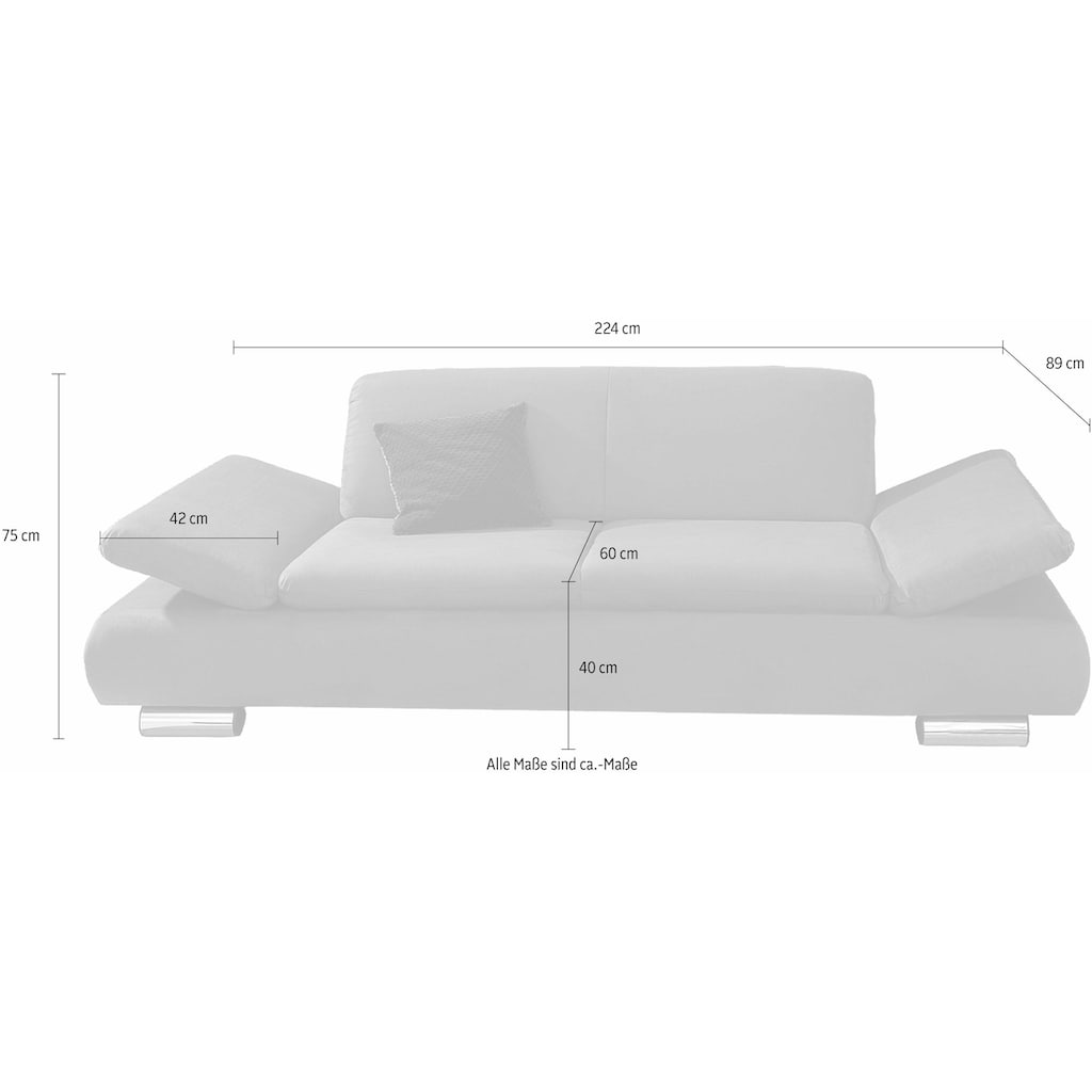 Max Winzer® 2,5-Sitzer »Toulouse«, mit klappbaren Armlehnen, Breite 224 cm