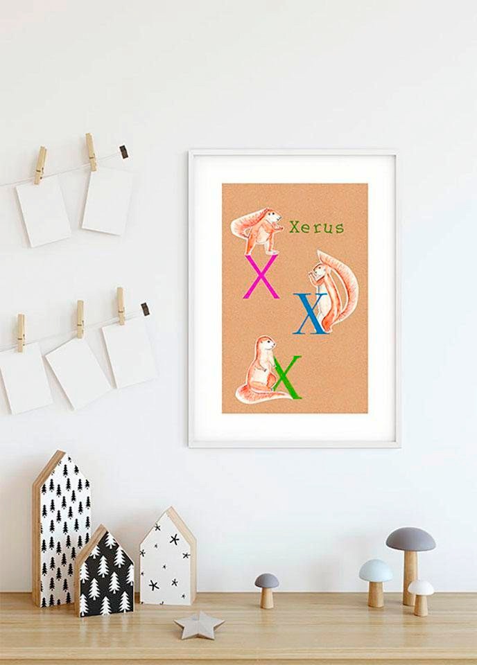 Komar Poster »ABC Animal X«, Buchstaben, (1 St.), Kinderzimmer, Schlafzimmer, Wohnzimmer