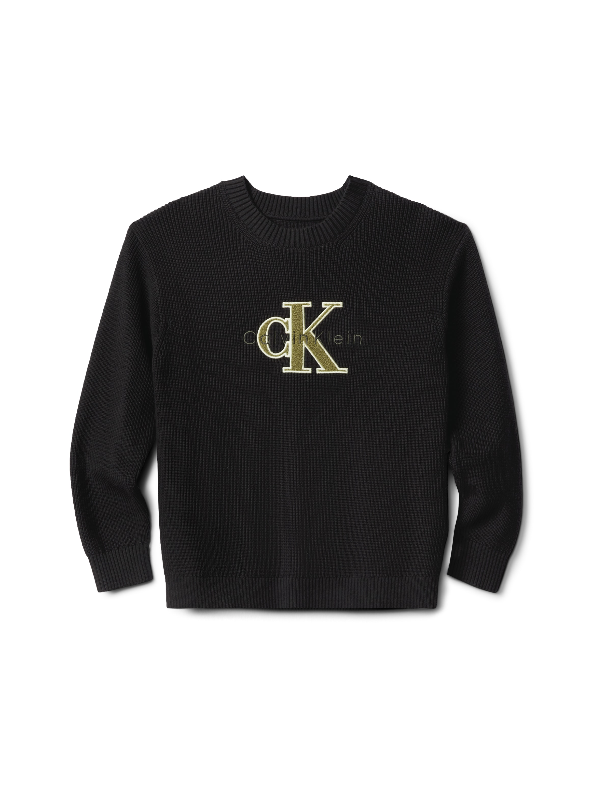 Calvin Klein Jeans Strickpullover »TOWELLING CK STITCH SWEATER«, für Kinder bis 16 Jahre, Frottee-Applikation