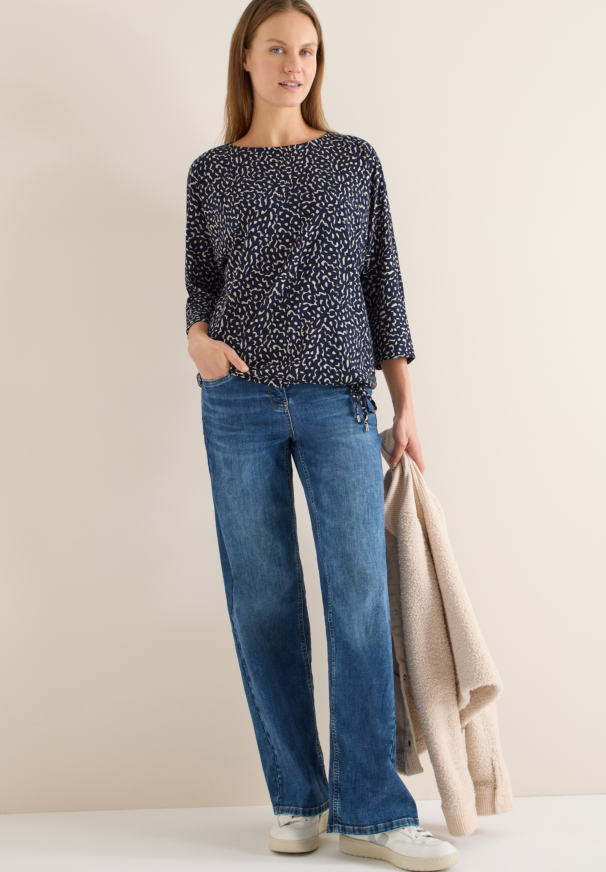 Cecil 3/4-Arm-Shirt mit Minimal Print