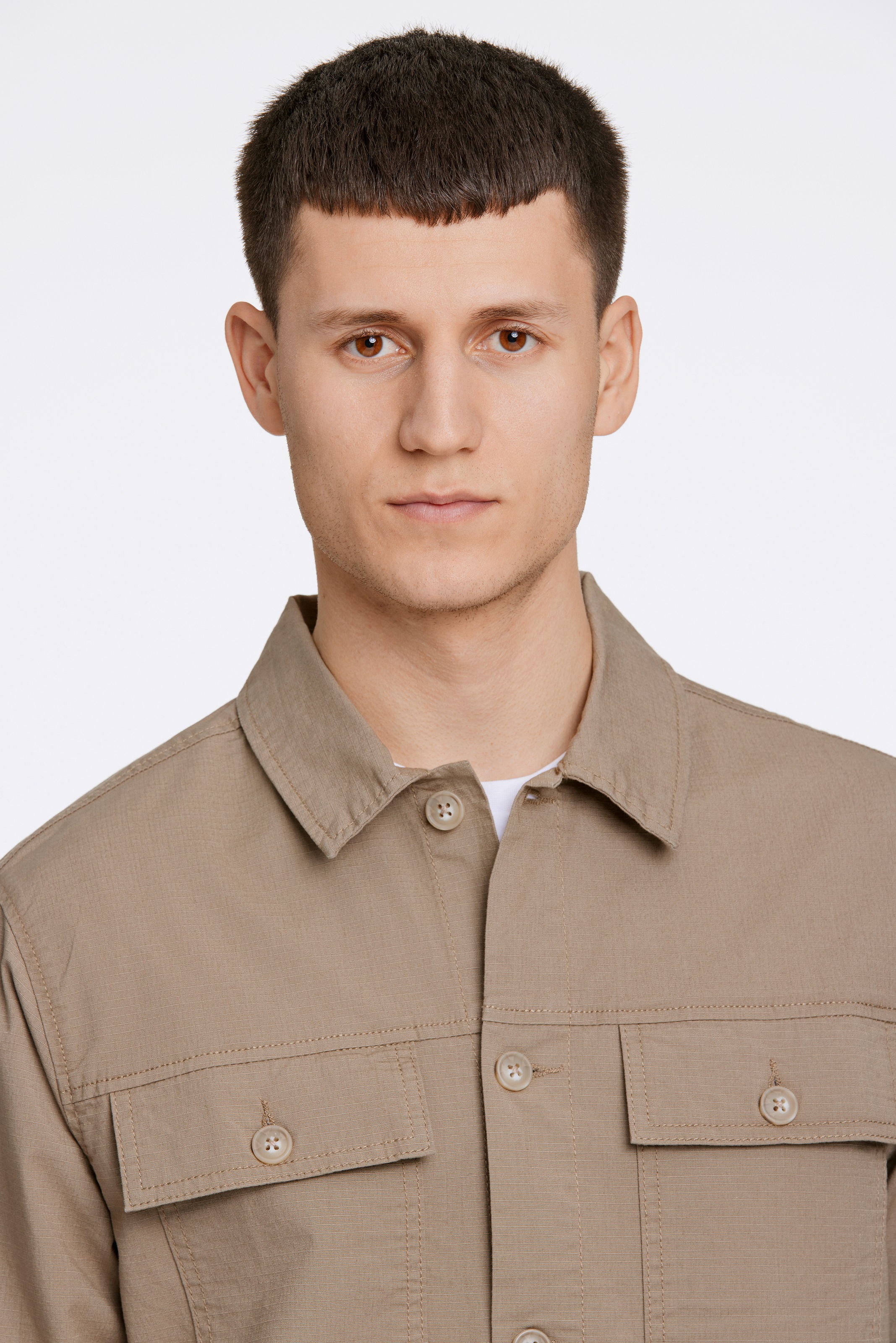 LINDBERGH Hemdjacke, mit Logostickerei unten links
