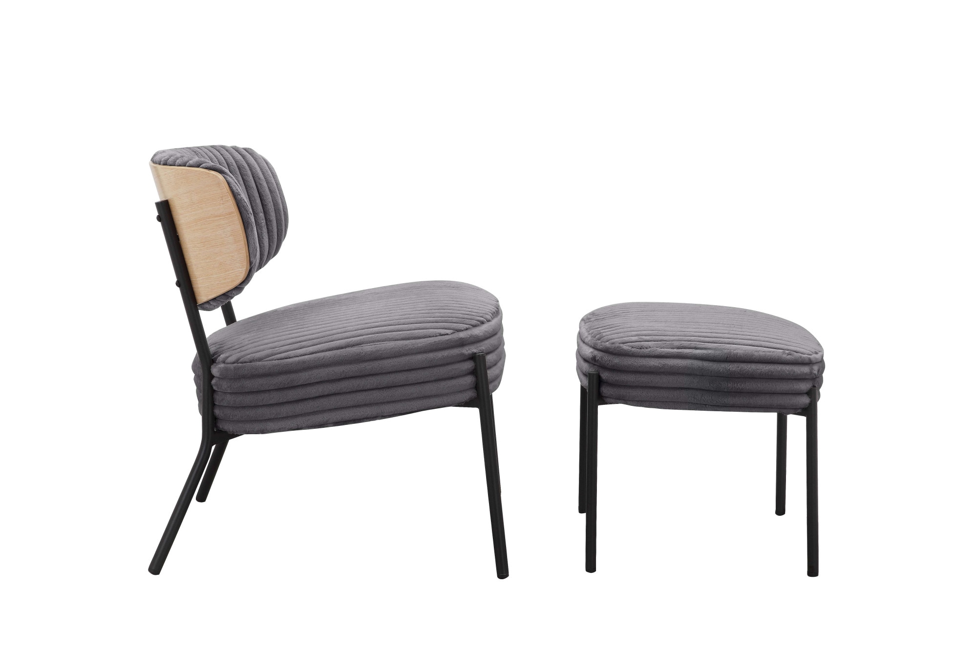 andas Loungesessel »Lovberg in Cord und Easycare-Bezug«, eleganter Sessel mit Hocker