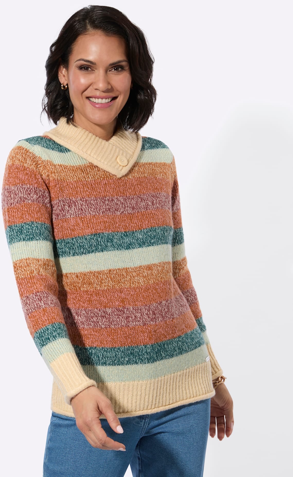 Casual Looks V-Ausschnitt-Pullover »Stehkragen-Pullover«