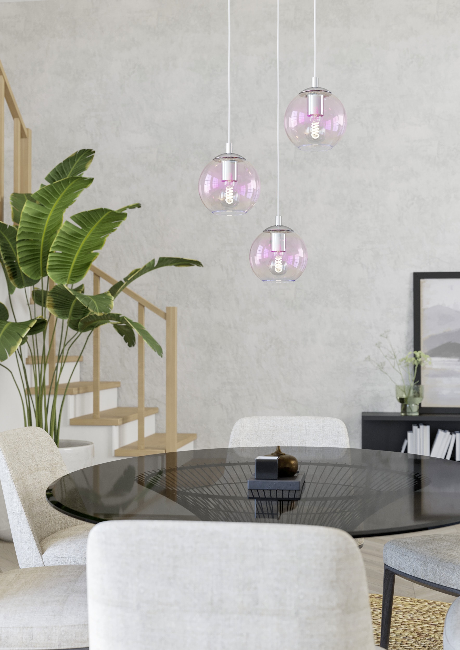 EGLO Hängeleuchte »ARISCANI 2 Pendellampe - Stahl - E27 - 3X60W - IP20« E27 1 Stk. Hängelampe, Deckenlampe, Wohnzimmer, Esszimmer, H110 x Ø42,5 cm