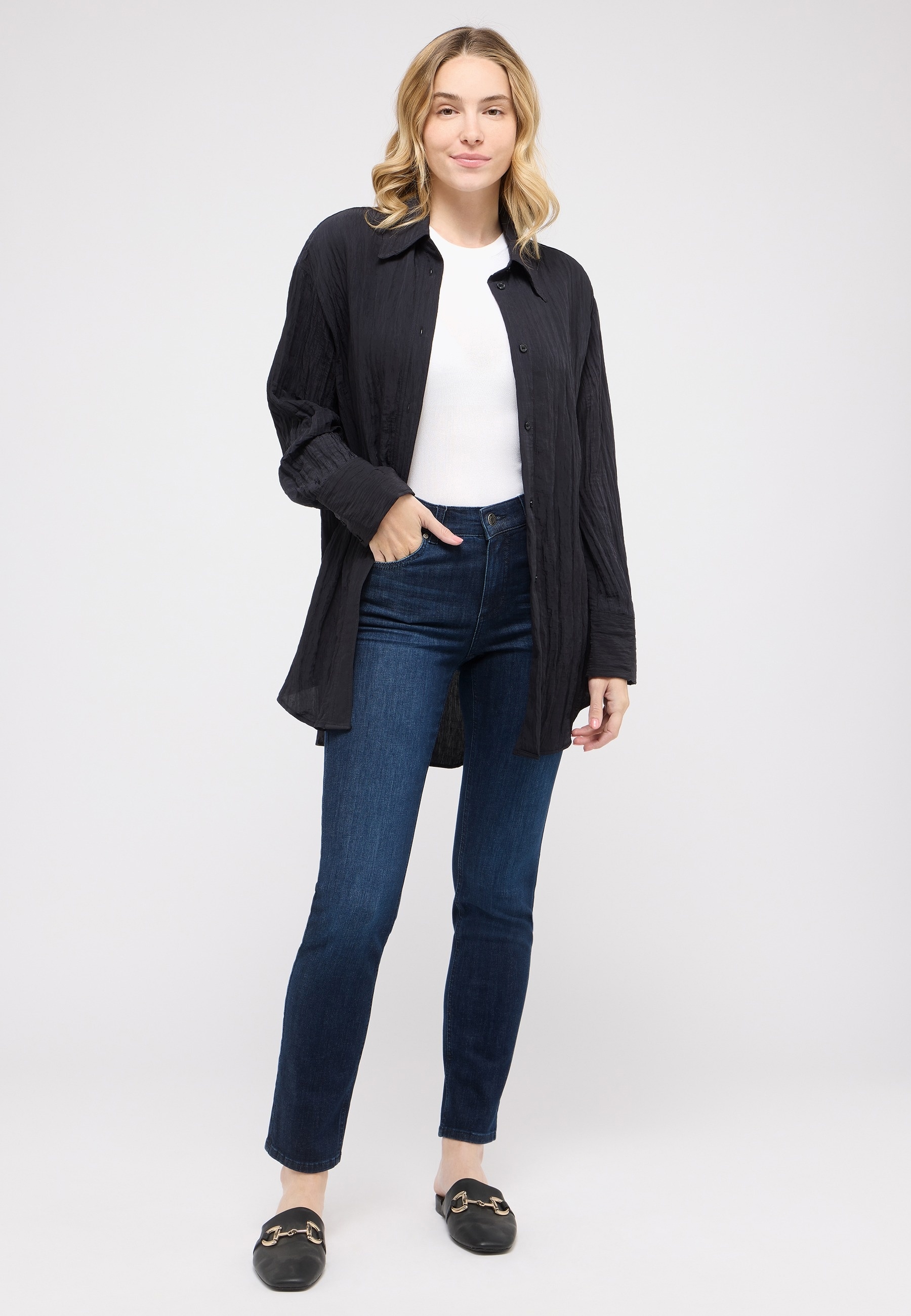 ANGELS Straight-Jeans »CICI« Straight-Schnitt, Slim fit Passform, aus Baumwollmischung