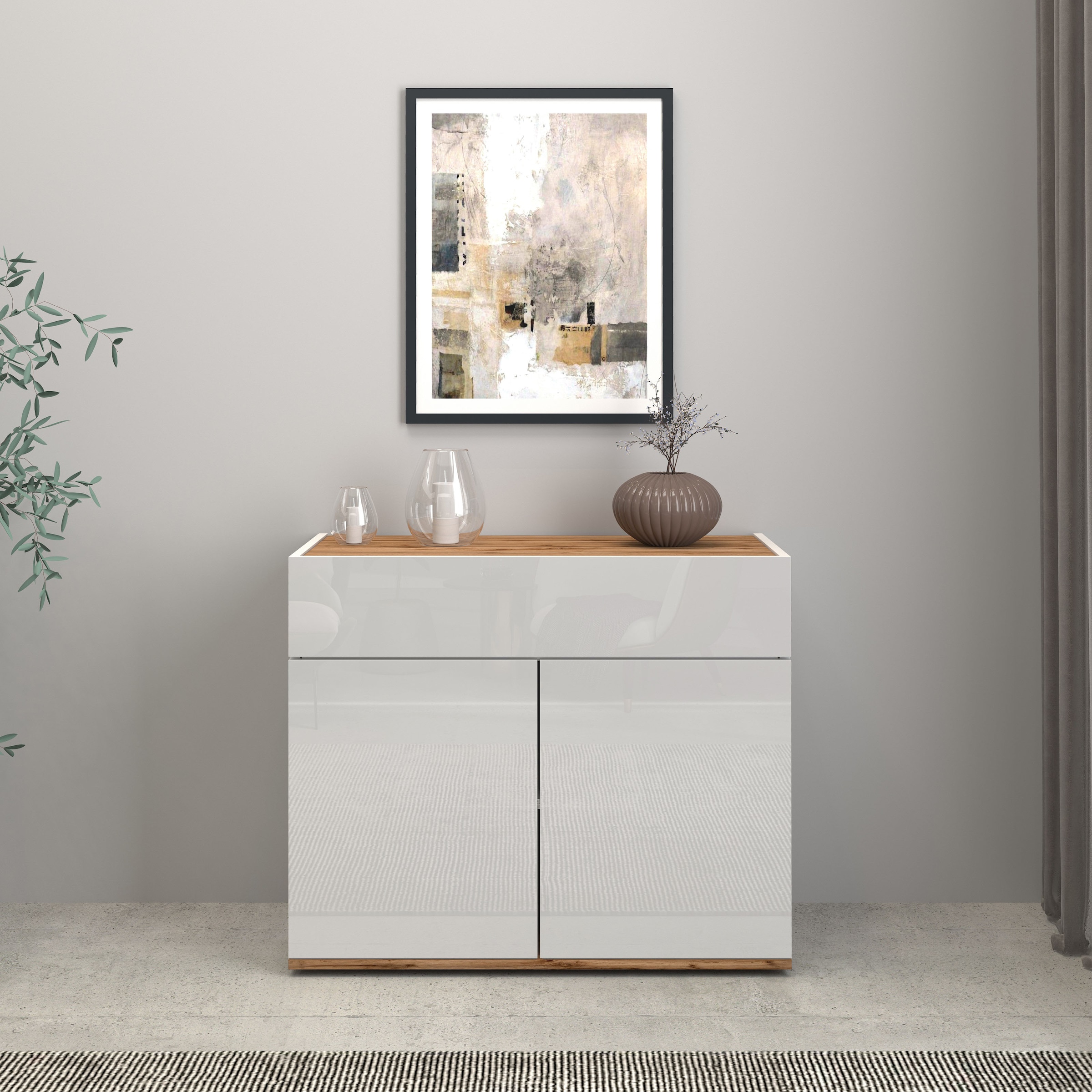 INOSIGN Sideboard »Garda, Kommode, Schrank, Kredenz«, 2 Türen, 1 Schublade,grifflos Breite 80,9 cm