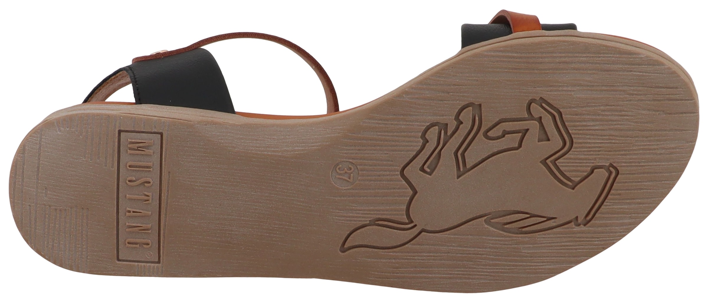 Mustang Shoes Riemchensandale »Eireen«  Sandalette, Sommerschuh mit logogeprägter Niete