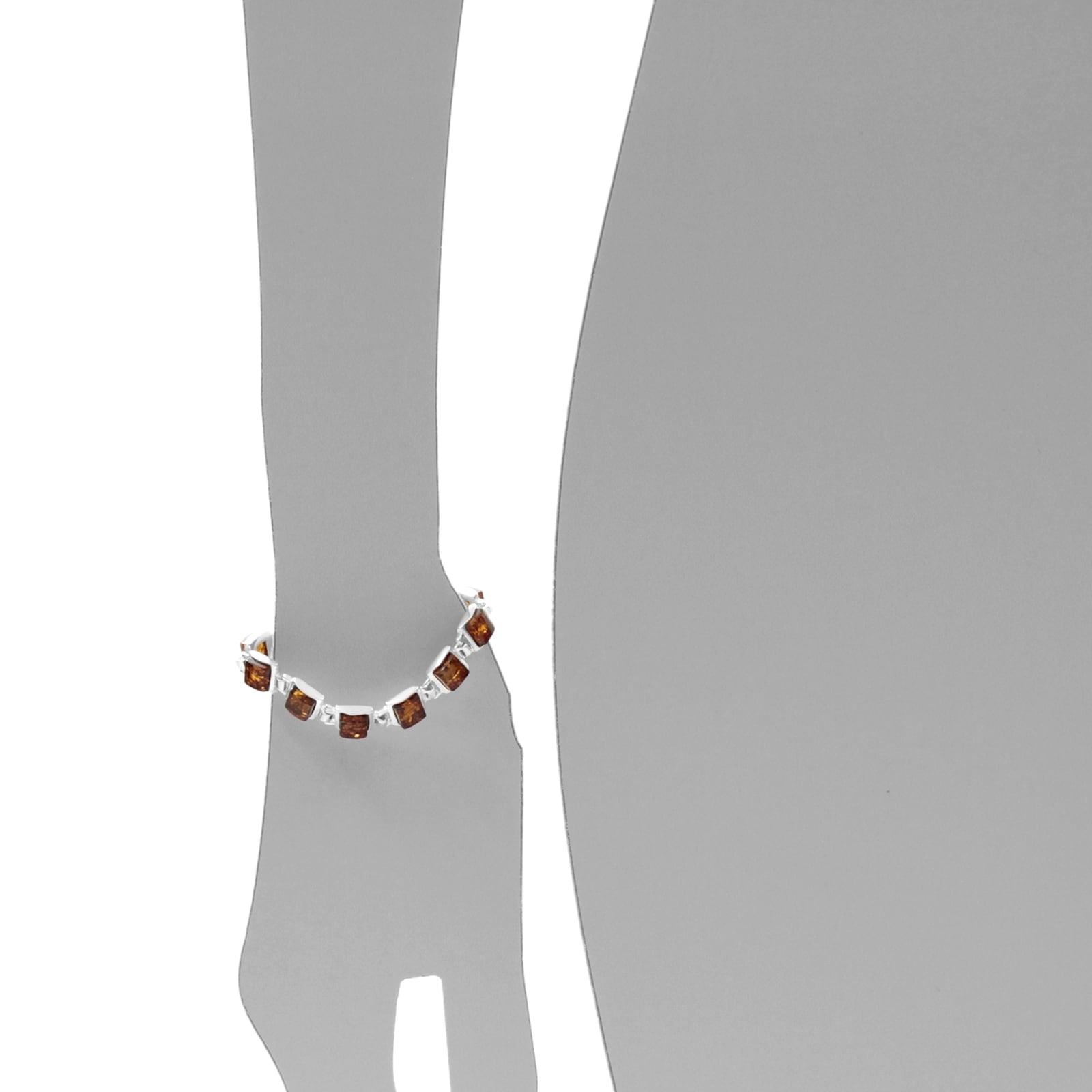 OSTSEE-SCHMUCK Armband »- Classic 6 x 6 mm - Silber 925/000 - Bernstein«