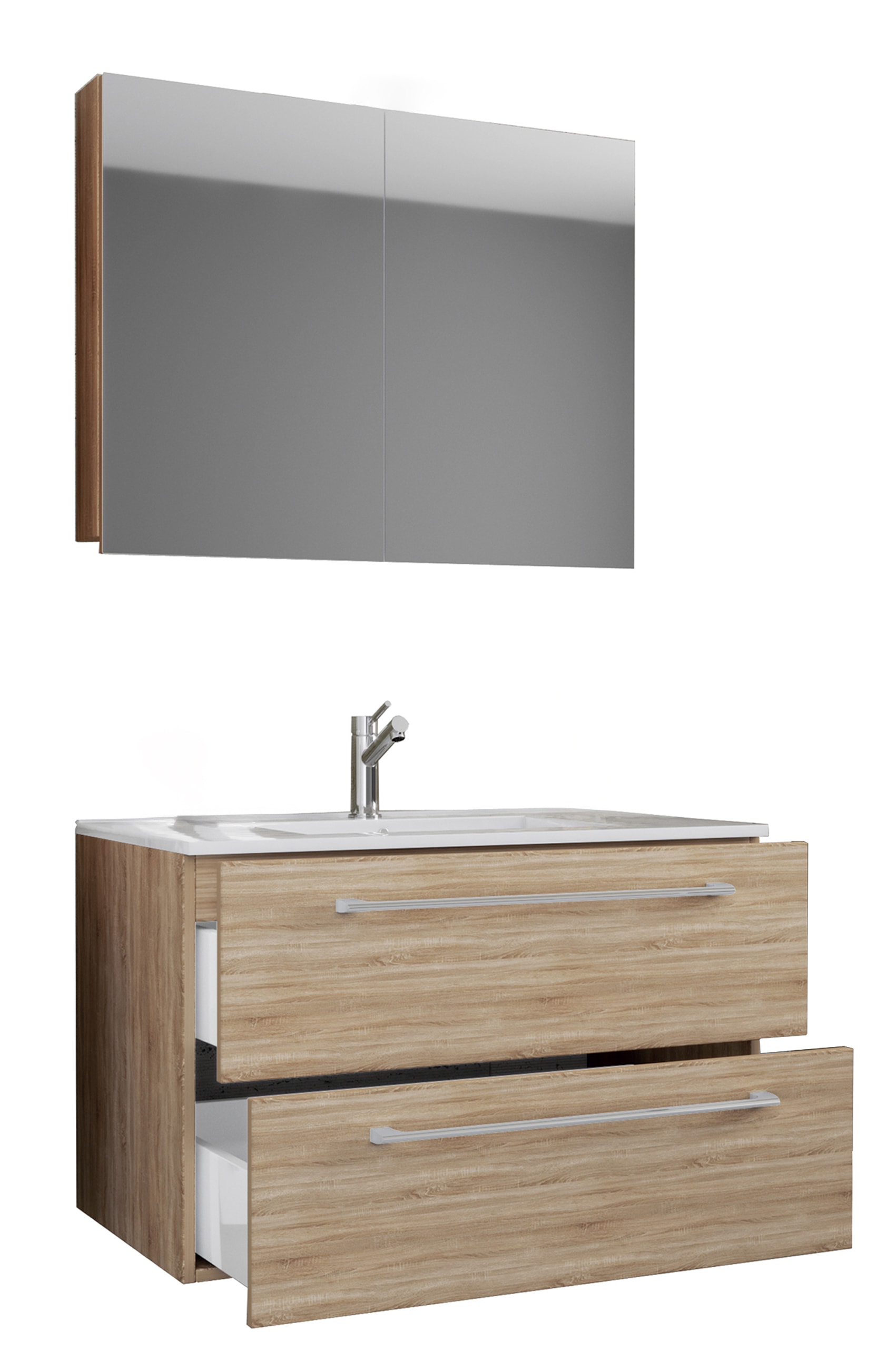 VCM Waschtisch »3-tlg. Waschplatz Waschtisch Badinos Schublade SC« 3 Stk. tlg.