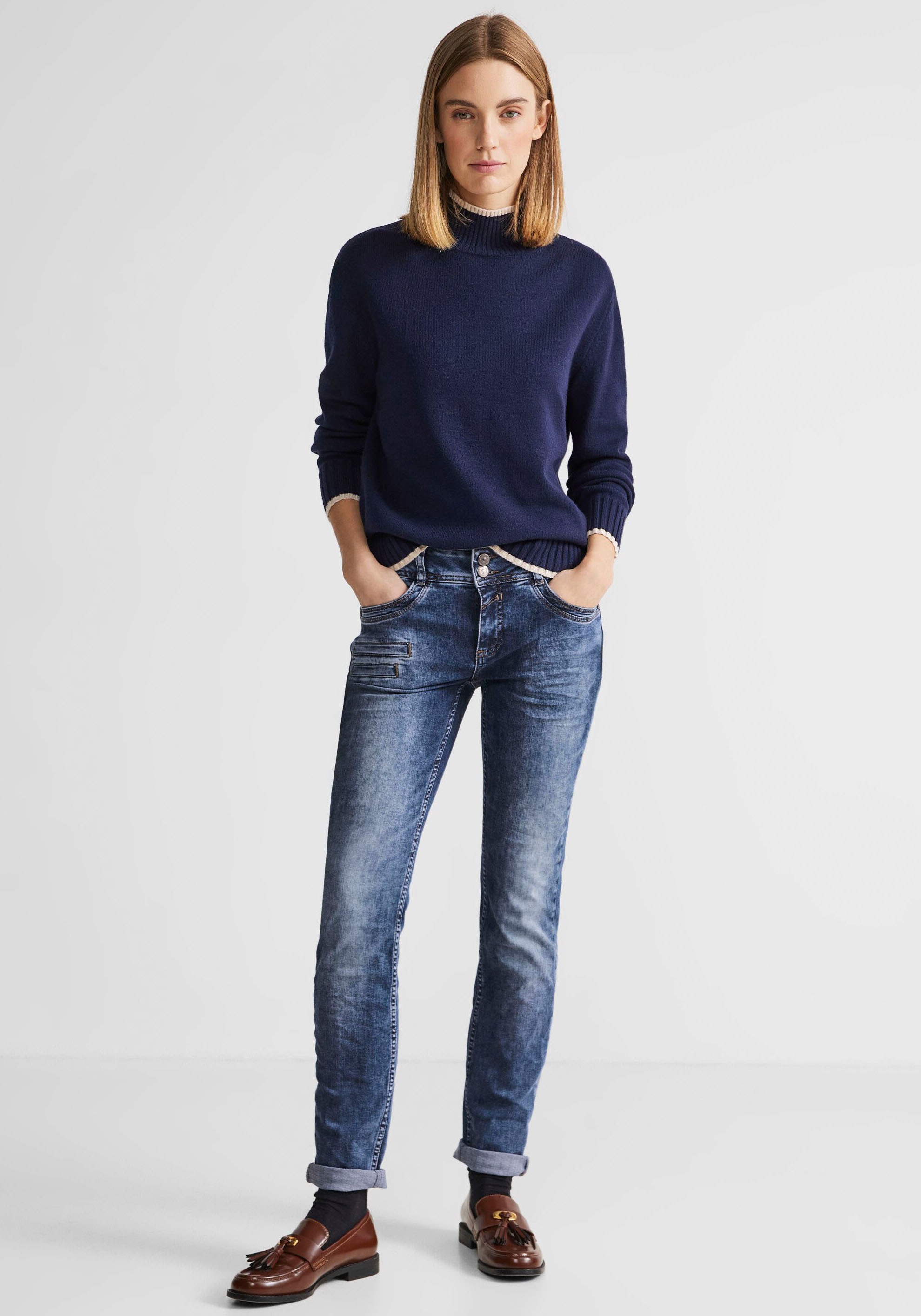 Slim-fit-Jeans, STREET vorne mit bei Taschen OTTO dekorativen ONE