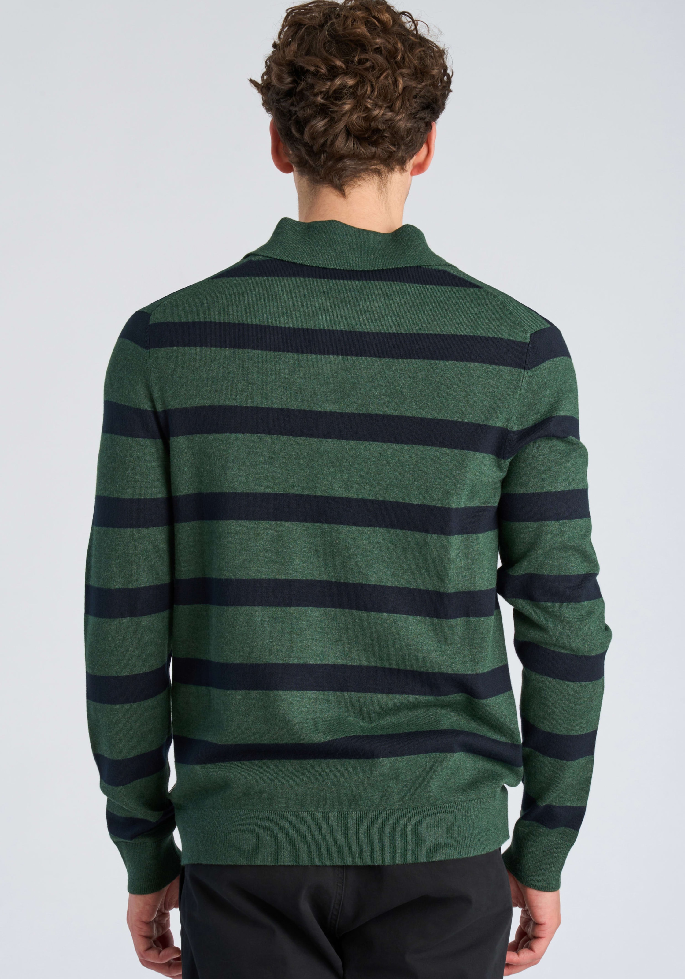 LINDBERGH Polokragenpullover in Streifen-Optik / Viskose