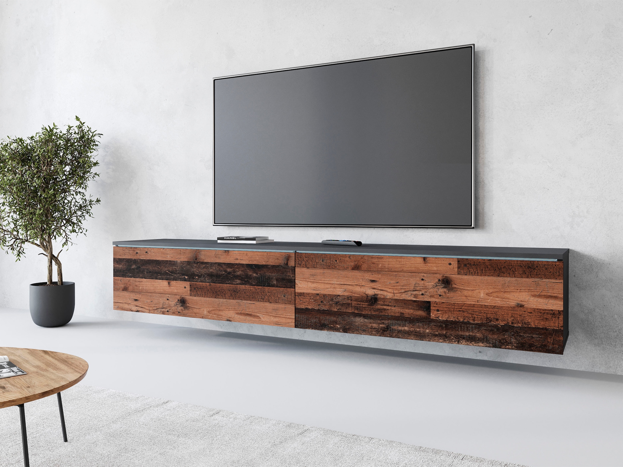 INOSIGN Lowboard »LOWBOARD VERA«, moderne grifflose TV-Board, TV-Schrank 180 cm, stehend und hängend