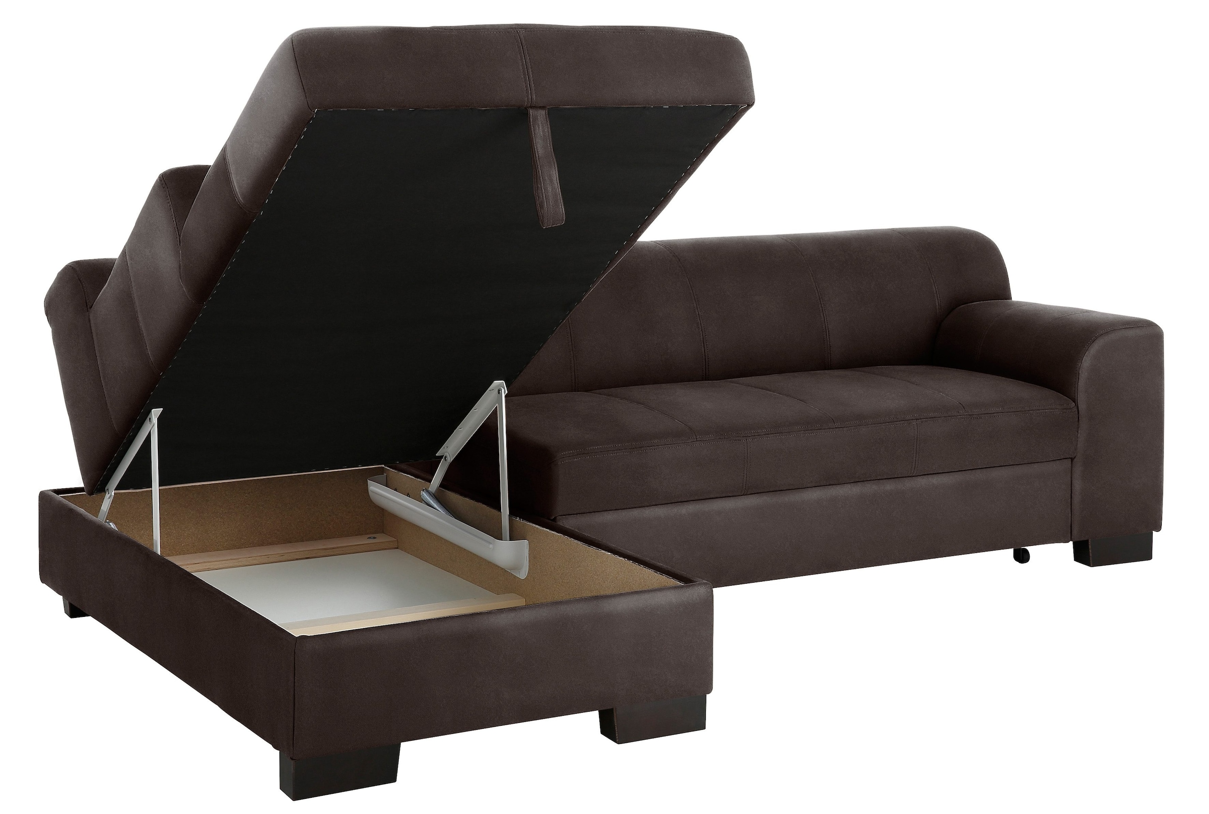 Home affaire Ecksofa »Falk L-Form«, mit Federkern und wahlweise mit Bettfunktion