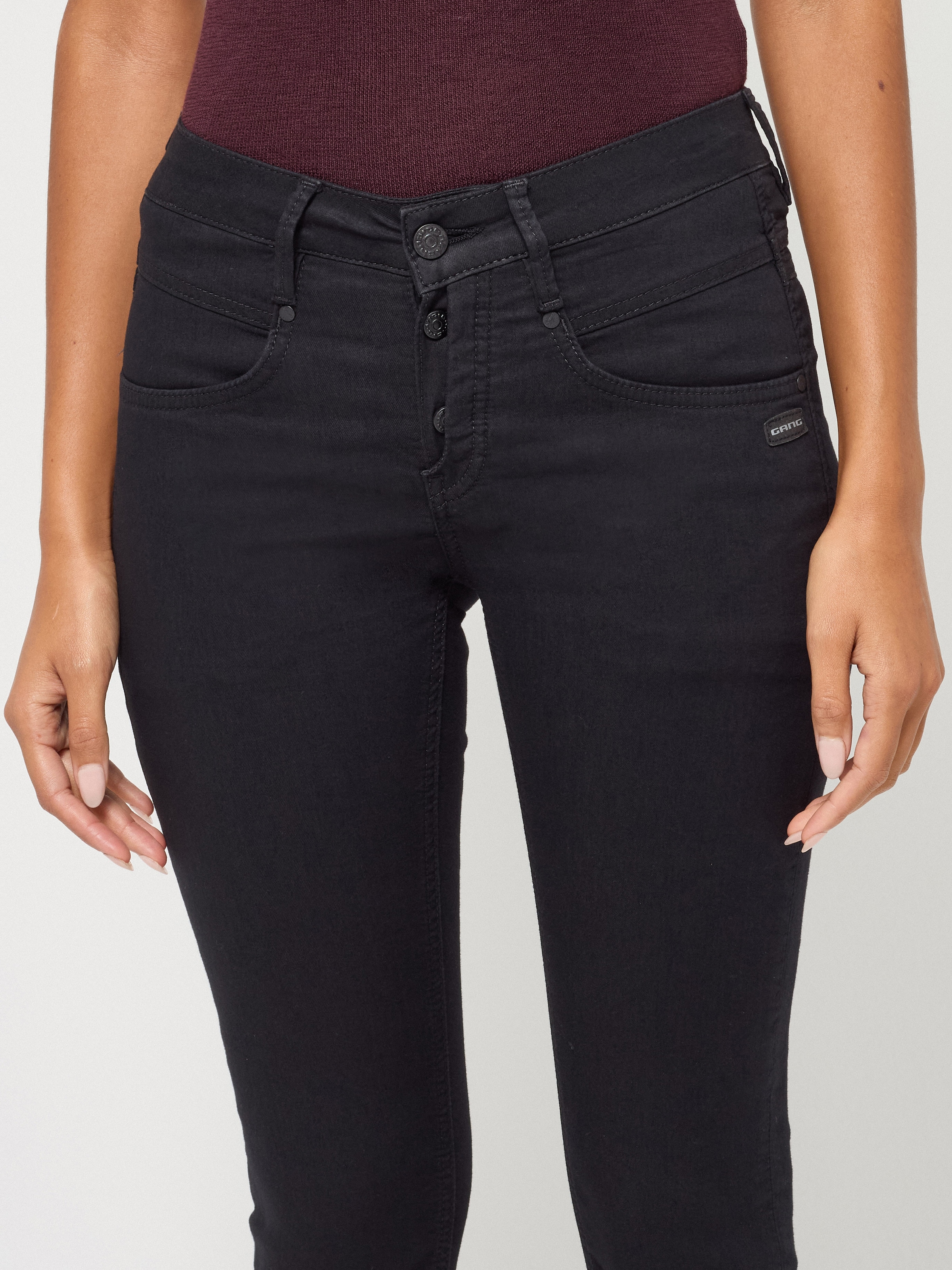 GANG Skinny-fit-Jeans »94MEDINA« mit stylischer halb offener Knopfleiste