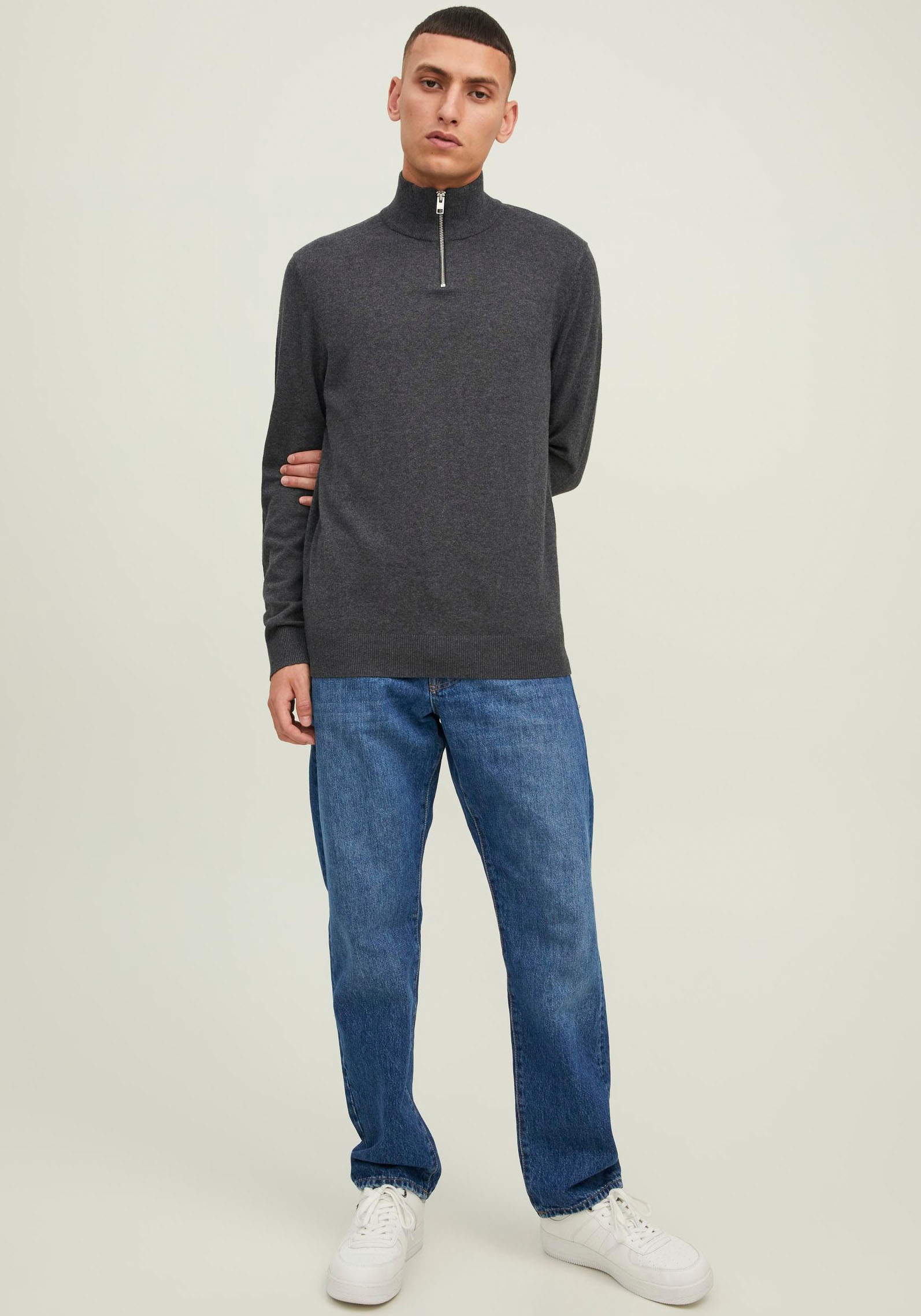 Jack & Jones Rundhalspullover »EMIL KNIT HALF ZIP«