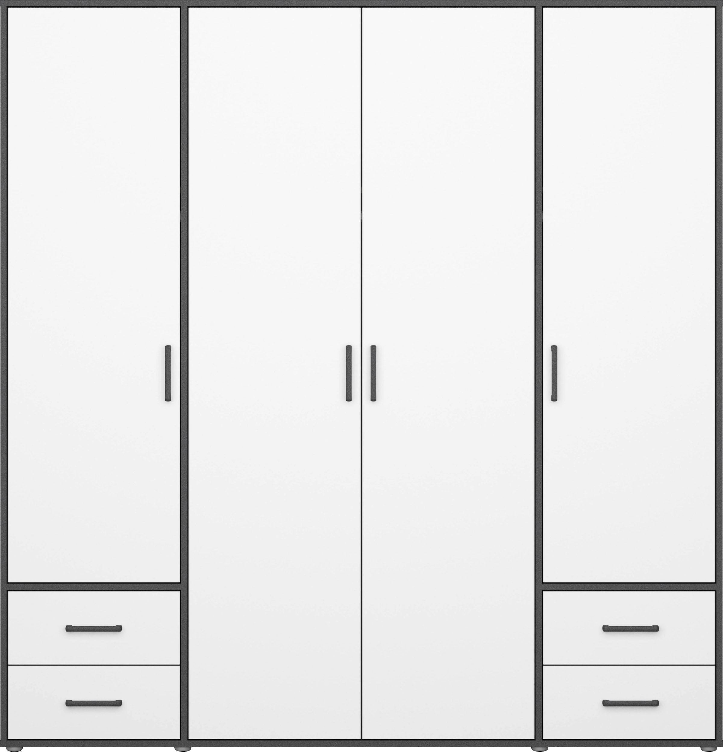 rauch Drehtürenschrank »Voyager, Kleiderschrank mit Außenschubkästen, Garderobe«, (in 3 verschiedenen Ausstattungen BASIC/CLASSIC/PREMIUM), Made in Germany