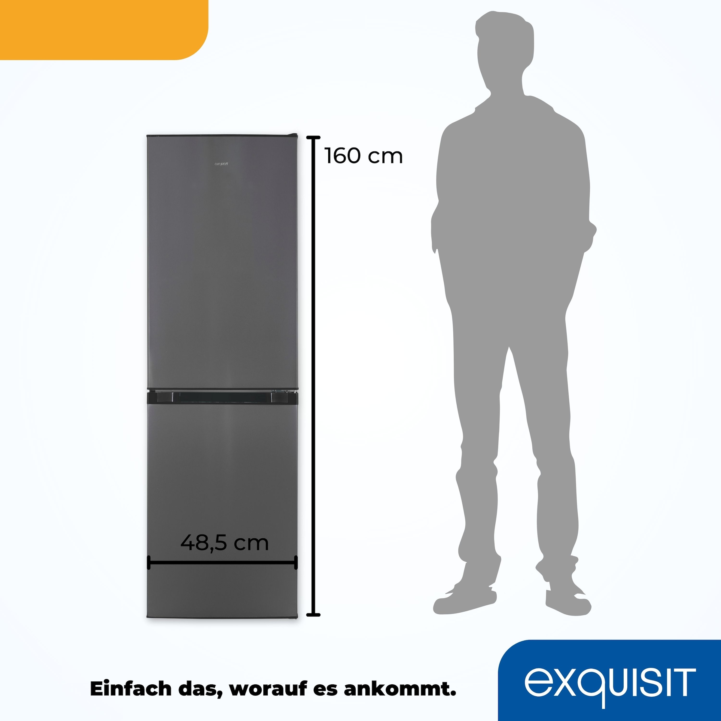 exquisit Kühl-/Gefrierkombination »KGC195-65-NF-330E inoxlook-az« 157,5 cm hoch 48,5 cm breit 4-Sternefach