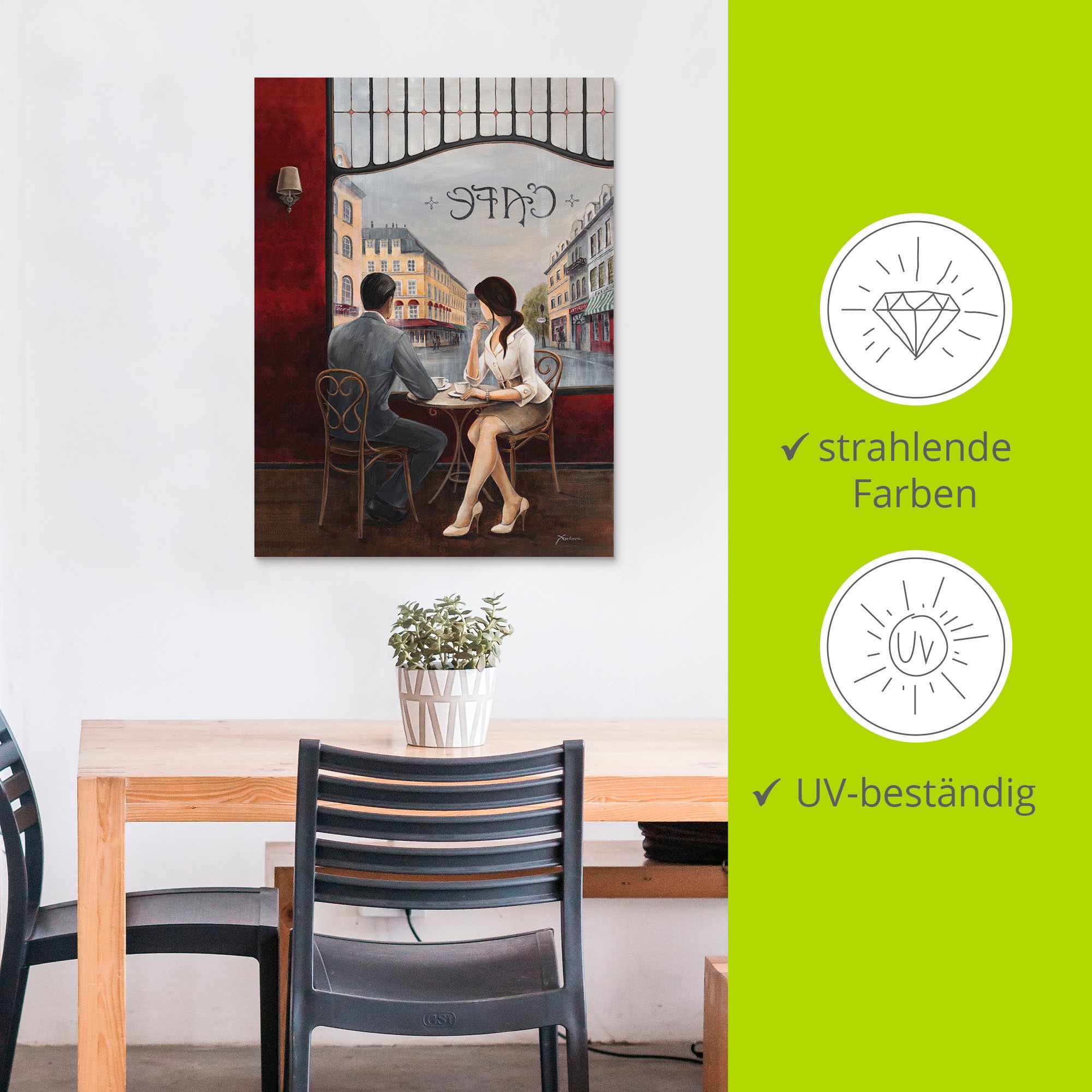 Artland Wandbild »Café«, Restaurant & Cafés, (1 St.), als Alubild, Outdoorbild, Leinwandbild, Poster, Wandaufkleber
